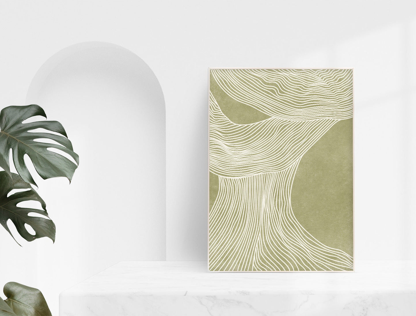 Minimalist poster Printable wall art Green neutral poster Abstract lines Trendy art prints INSTANT DOWNLOAD Contemporary art Aesthetic wall art Mid century modern Housewarming gift Modern decoration Living room wall art Bedroom wall decor