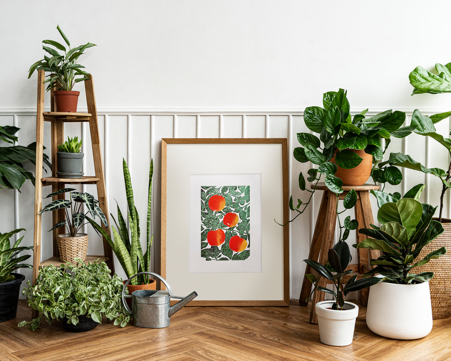 Apple linocut print / Original artwork Botanical fruit for modern kitchen wall art or Nature lover gift UNFRAMED / lino print, linogravure, original artwork, botanical floral wall art, printmaking, relief print, Red yellow and green art block print, new home gift, kitchen, dining room, bedroom, living room