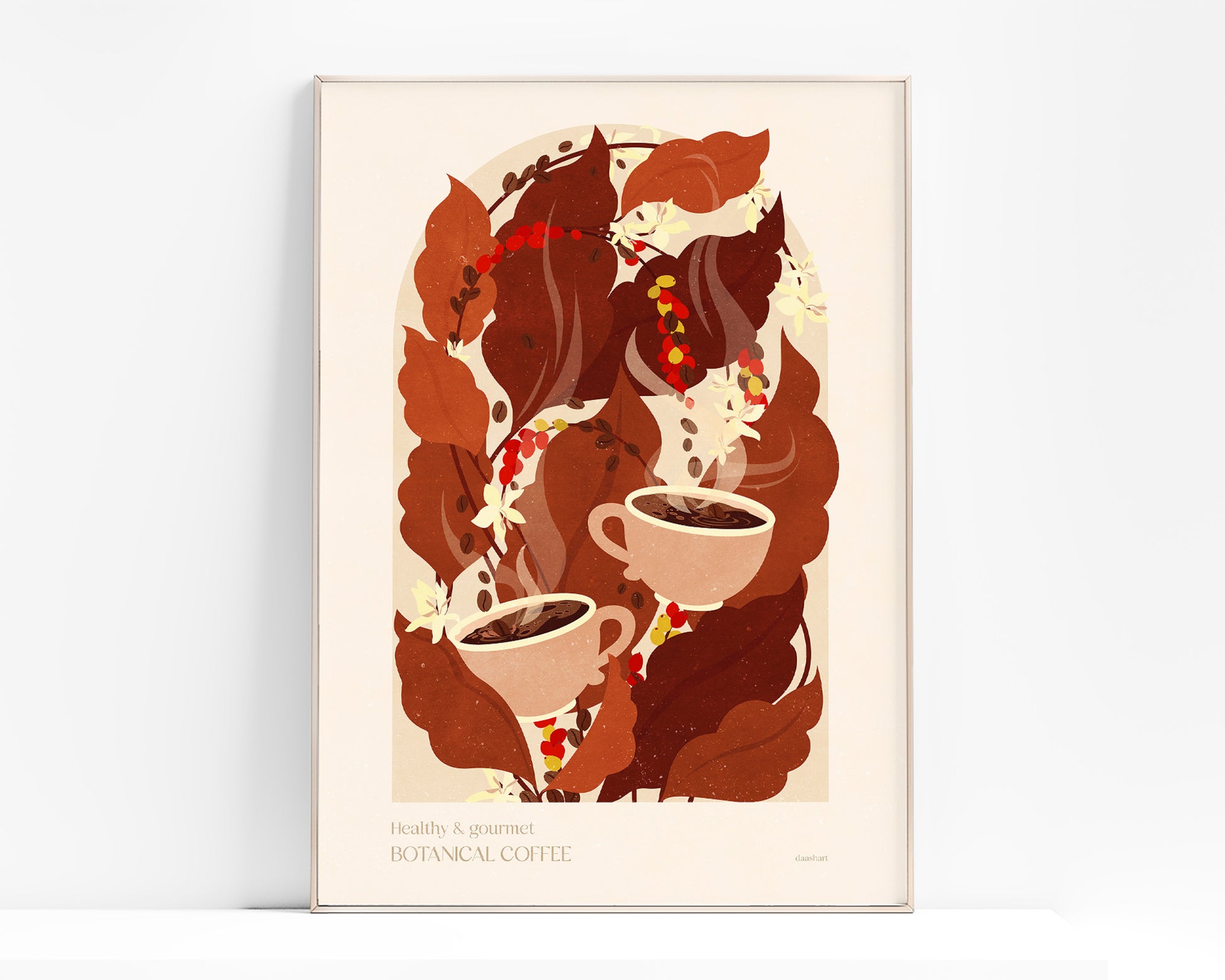 Botanical vintage Coffee poster for Modern kitchen INSTANT DOWNLOAD