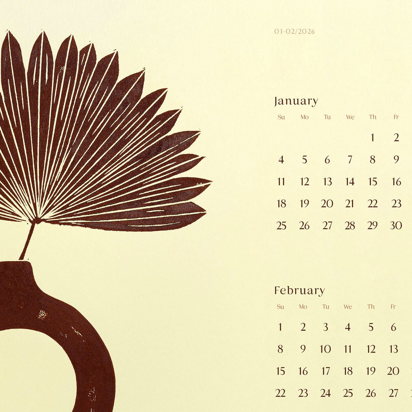 Neutral Vase with Plant Printable Illustrated Calendar 2026 Modern Horizontal 17x11in Large Wall Art Decor New Year Gift INSTANT DOWNLOAD digital thinking of you gift, new job gift, girlfriend gift for her friend, anniversary gift, teacher appreciation gift, easter gift, grandma gift, new mom gift, grandmother gift, gift for aunt, hostess gift, teacher appreciation back to school mother in law gift, daughter in law gift, Thanksgiving Gift, sister in law gift, niece gift from aunt, new grandma gift, mothers