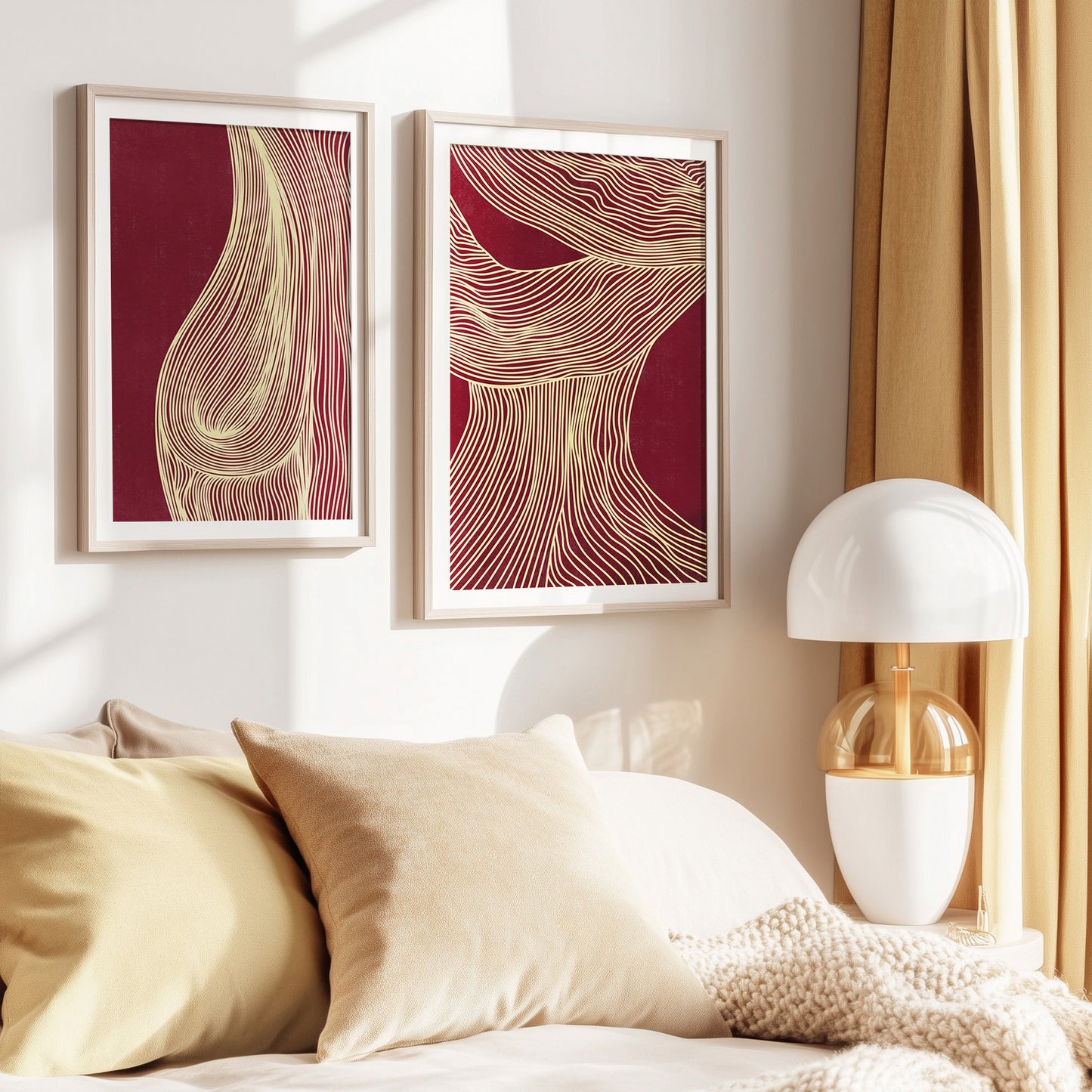 burgundy red cherry trendy 2026 palette butter yellow color relaxing abstract contemporary lines printable wall art master bedroom glamoratti aesthetic prints digital poster cabernet red beige new home gift idea mid century large living modern minimalist girlfriend downloadable instant download geometric hanging shabby chic bathroom coquette room preppy dorm laundry man cave men's home office classical abstraction hostess mom mother female grandmother above bed self housewarming shelf sister