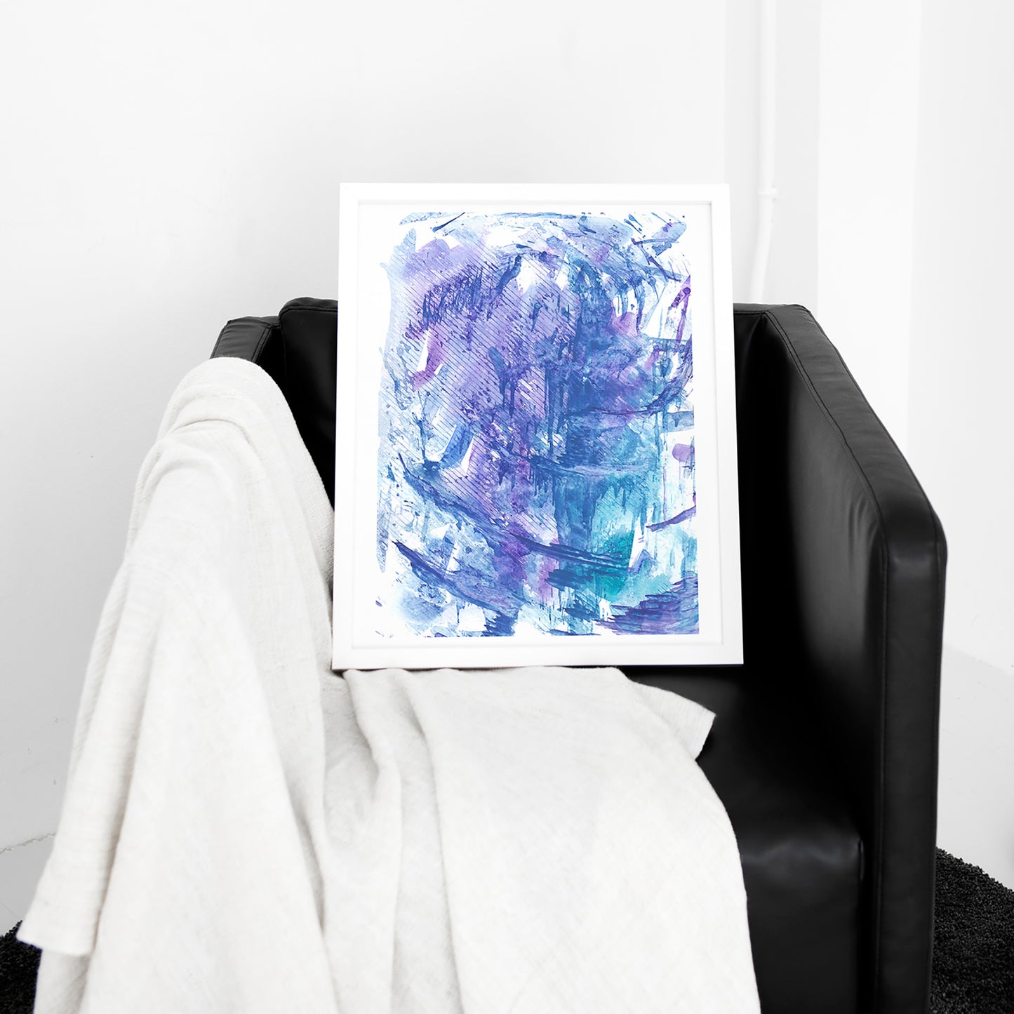 Blue and purple abstract monotype «Textured Impressions I» wall poster, retirement gift, teacher retirement gift, going away gift for coworker, employee appreciation gift, pass the gift game, realtor closing gift, fathers day gift, grandpa gift, new dad gift, sister birthday gift, boyfriend gift, couple gift, best friend gift, girlfriend gift, sister gift, big sister gift, daughter gift, best man gift, wife gift, brother gift