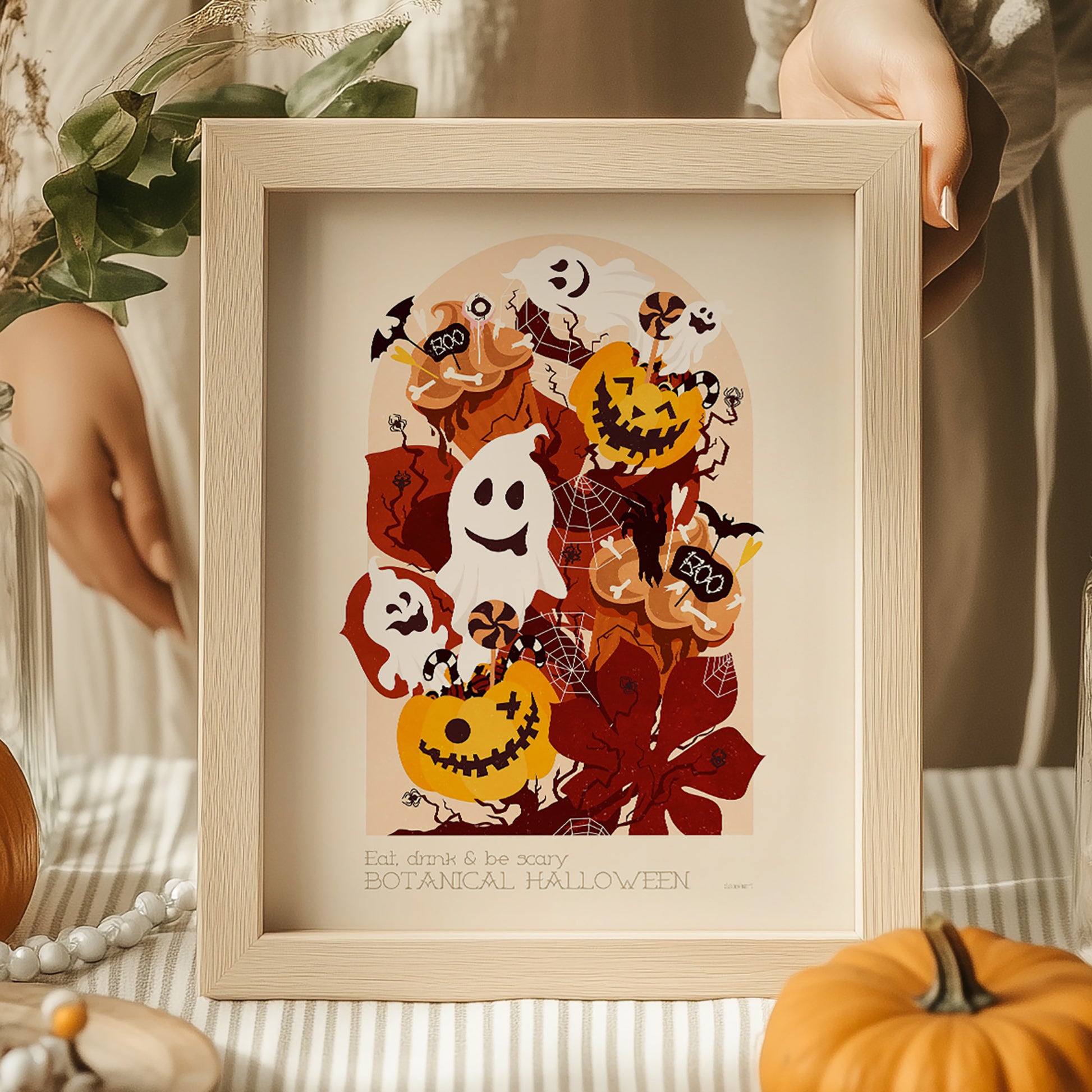 autumn Halloween pumpkin ghost muffins dessert floral fast food printable wall art modern kitchen shelf decor spooky botanical thanksgiving table entryway digital poster dining room decor mystical prints Boo funny dining living room children kids nature rustic illustration farm farmhouse Dark Academia Gothic Aesthetic Fall instant download downloadable large contemporary wall hanging vintage handmade textures seasonal moody decoration sweet dessert