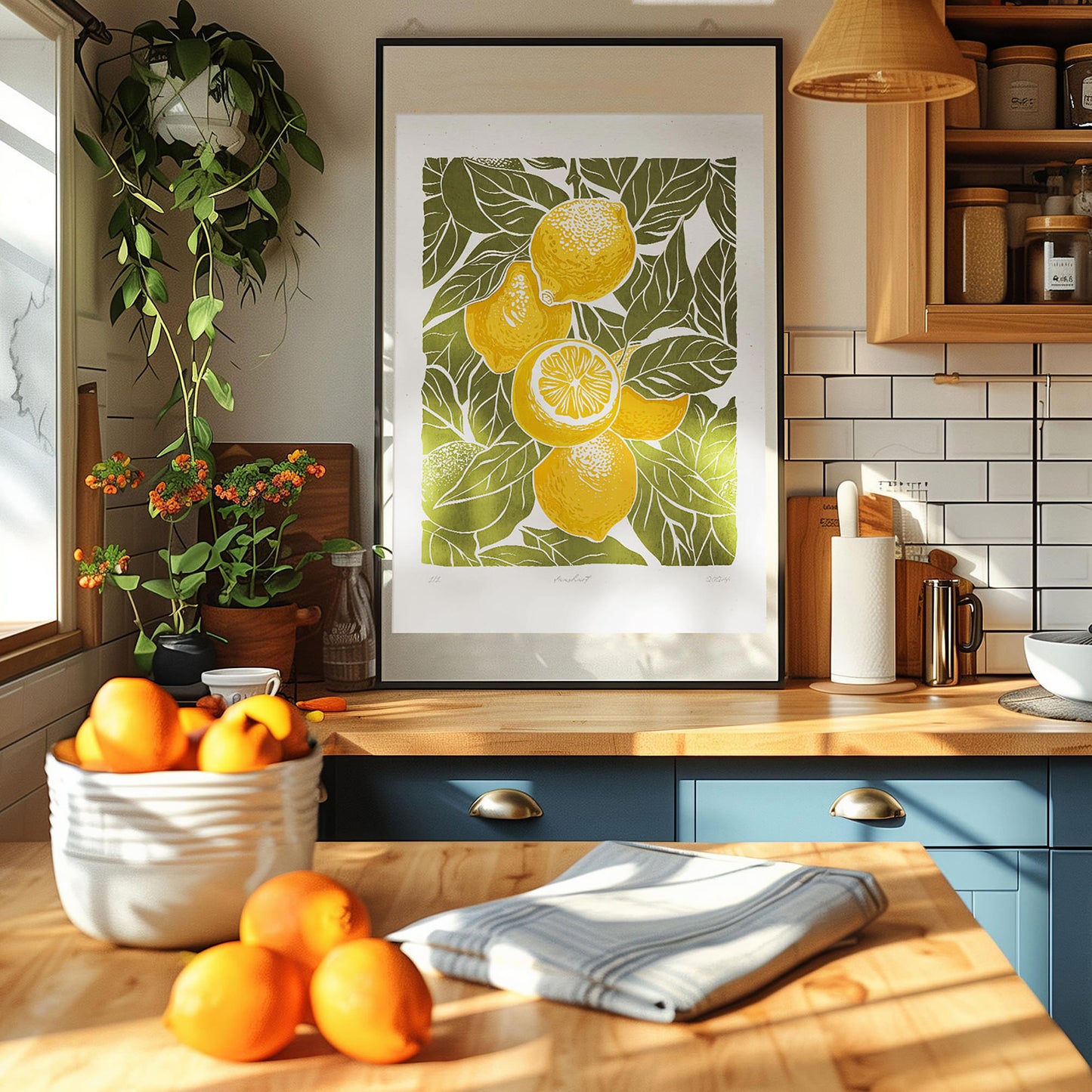 Sage green lemons fruits «Sagren Lemoflora» Printable linocut wall art poster, fruit wall art, farm decor, contemporary art, relief textured, large wall art, moody wall art, trendy wall art, aesthetic wall art, funny modern poster, retro wall art, vintage poster, bedroom wall decor, modern kitchen art, dining room decor, bathroom prints, living room wall art, coquette room decor, preppy room decor, dorm room decor, laundry room decor, mens room decor, nursery wall art, home office decor, kids room decor new