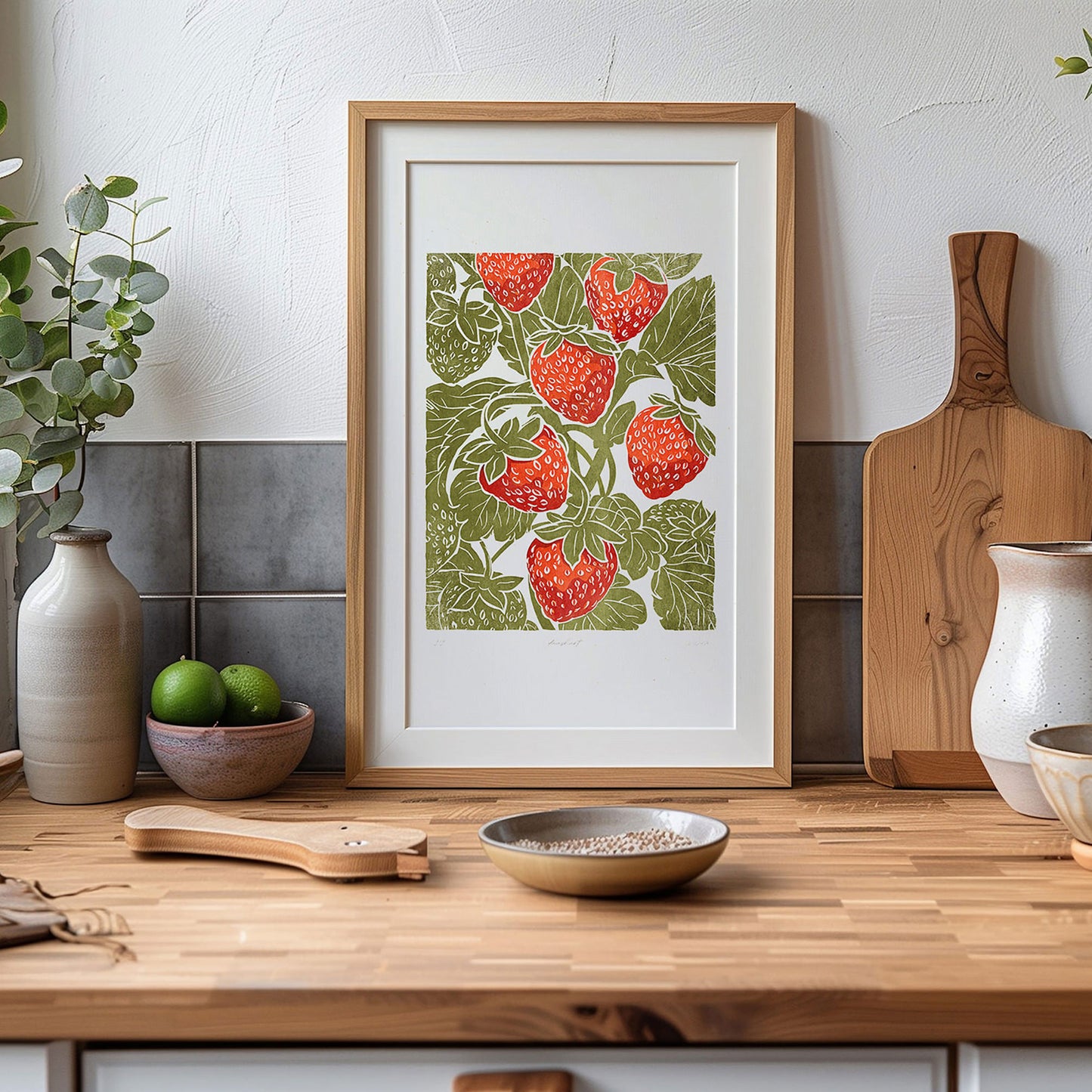 Sage green red berries «Sagren Strawberries N1» Printable linocut prints wall art poster host gift, aunt gift, godmother gift, godparent gift, godfather gift, mother in law gift, daughter in law gift, sister in law gift, niece gift from aunt, new grandma gift, mothers day gift from daughter, mothers day gift ideas, gift for best friend female, college graduation gift, gift for best friend female, nurse gift, retirement gift, teacher retirement gift