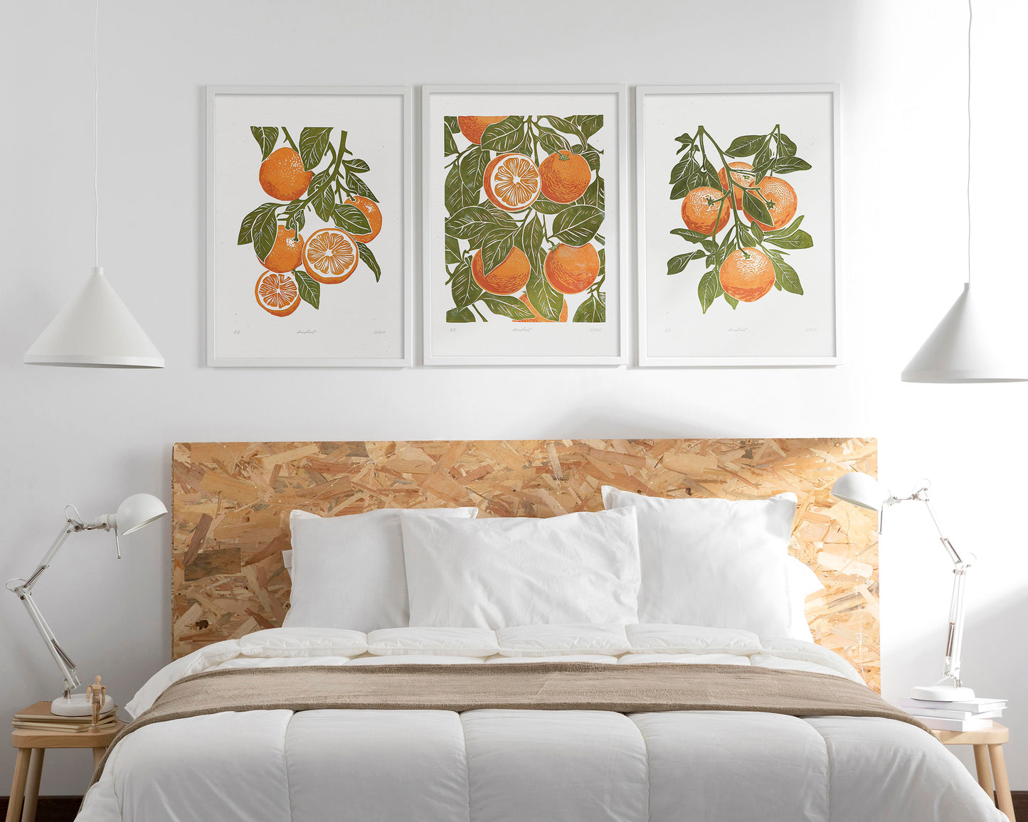 Living room wall art Nature lover gift Printable linocut fruit prints lino Sage green oranges Cottagecore decor Digital downloadable kitchen Bedroom Relief vintage print modern branch Gallery wall set foraged food of 3 poster large Farm farmhouse Housewarming New first home gift Aesthetic decoration Instant download