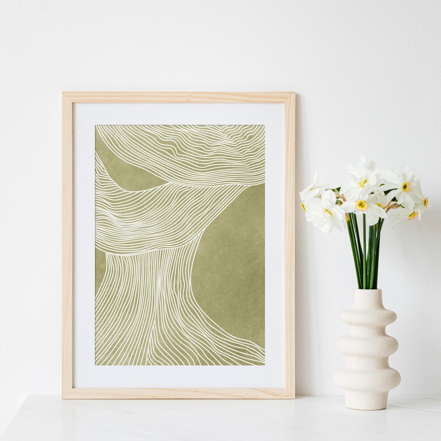 Minimalist poster Printable wall art Green neutral poster Abstract lines Trendy art prints INSTANT DOWNLOAD Contemporary art Aesthetic wall art Mid century modern Housewarming gift Modern decoration Living room wall art Bedroom wall decor