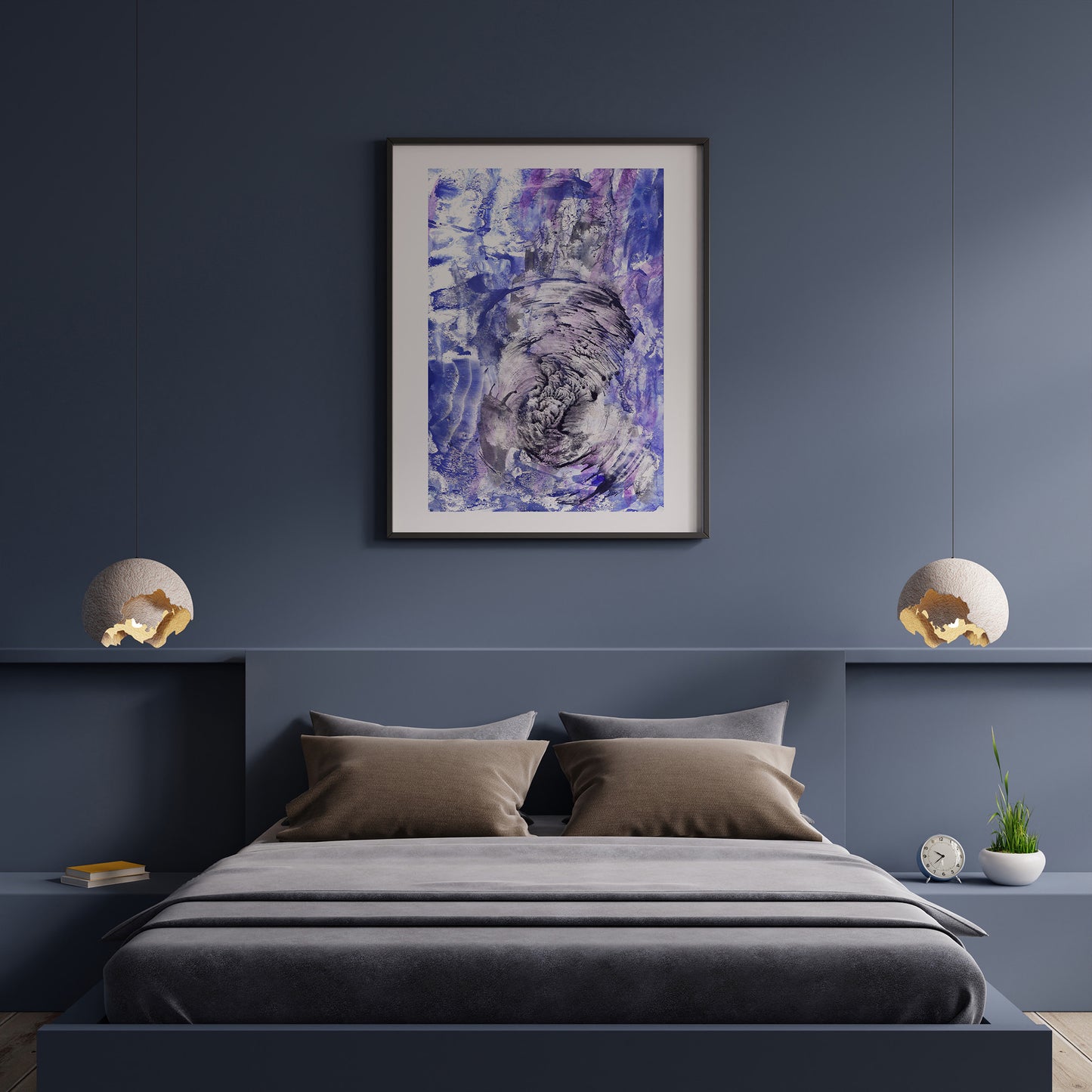 Black blue and purple abstract monotype «Textured Impressions II» wall poster, mothers day gift ideas, gift for best friend female, college graduation gift, gift for best friend female, nurse gift, retirement gift, teacher retirement gift, going away gift for coworker, employee appreciation gift, pass the gift game, realtor closing gift, fathers day gift