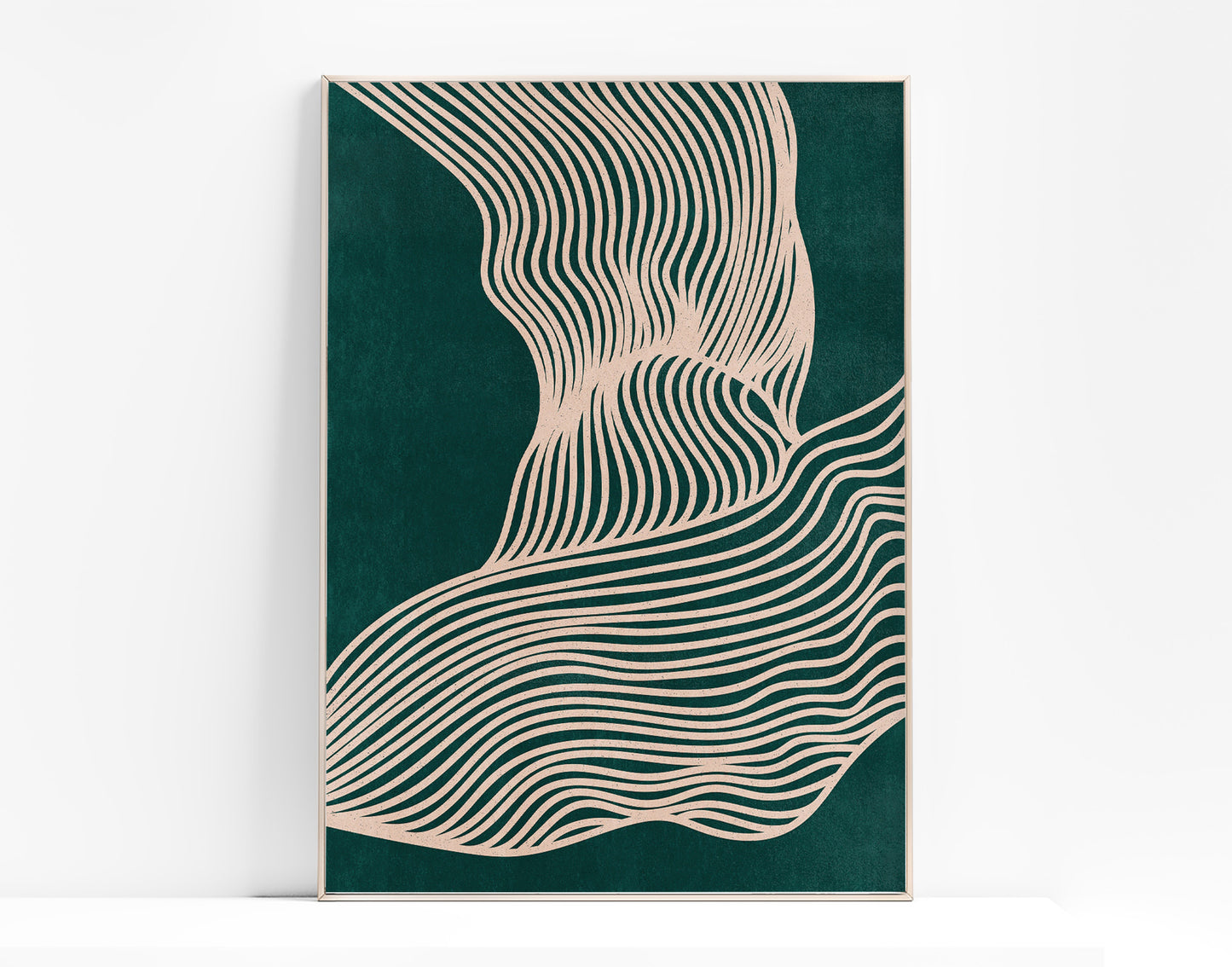 Extra large wall art Printable wall art Trendy emerald green Beige abstract line Art poster Bedroom wall decor Living room wall art INSTANT DOWNLOAD Neutral boho art Modern decoration Minimalist poster Geometric abstract Abstract lines
