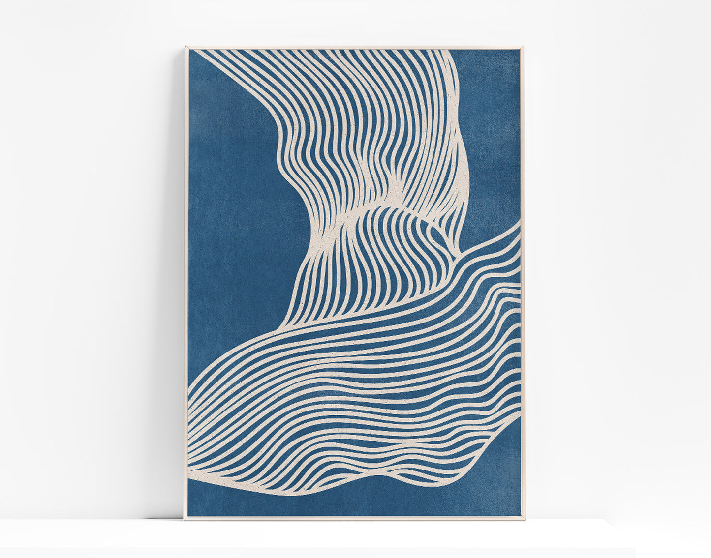 Digital download Extra large wall art Oversize Gallery wall Mid century poster Minimalist poster Geometric abstract Abstract line art Printable wall art Trendy art Living room decor Beige contemporary Navy blue poster