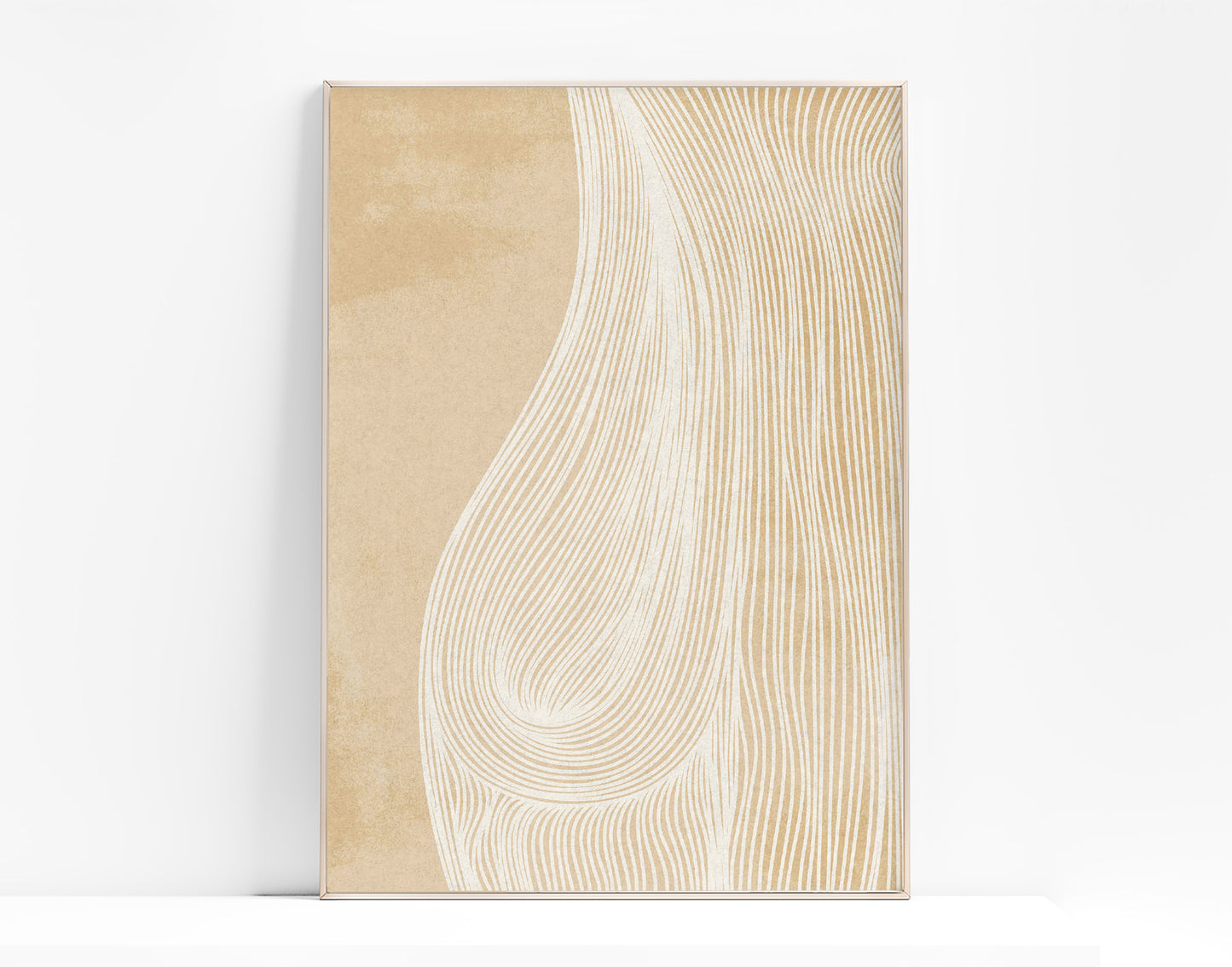 Beige abstract line female poster / Printable wall art for Bedroom wall decorI NSTANT DOWNLOAD