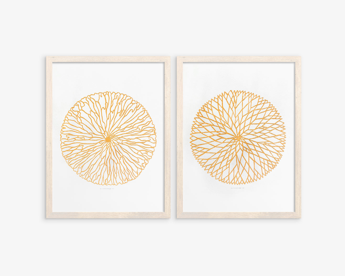 Gallery wall set of 2 Beige minimalist abstract circle flower Autumn wall art Linocut print for Nature lover gift UNFRAMED / Lino print, Linogravure, Fall wall art, Tree rings wall art, Original artwork, nature lover gift, new home gift, farmhouse gift, farm kitchen art, living room wall decor, bedroom decor, printmaking art, handmade art