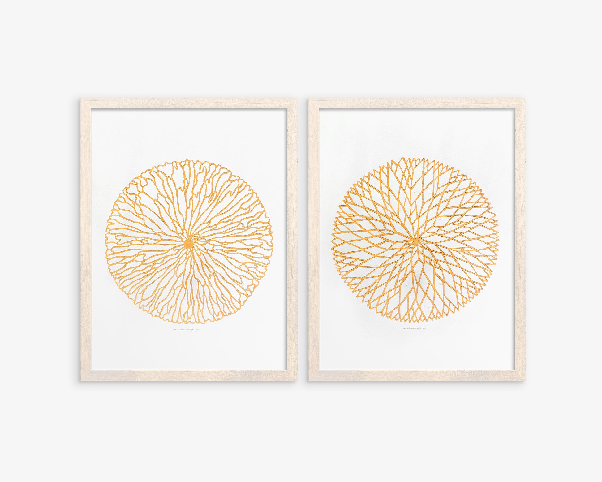Gallery wall set of 2 Beige minimalist abstract circle flower Autumn wall art Linocut print for Nature lover gift UNFRAMED / Lino print, Linogravure, Fall wall art, Tree rings wall art, Original artwork, nature lover gift, new home gift, farmhouse gift, farm kitchen art, living room wall decor, bedroom decor, printmaking art, handmade art