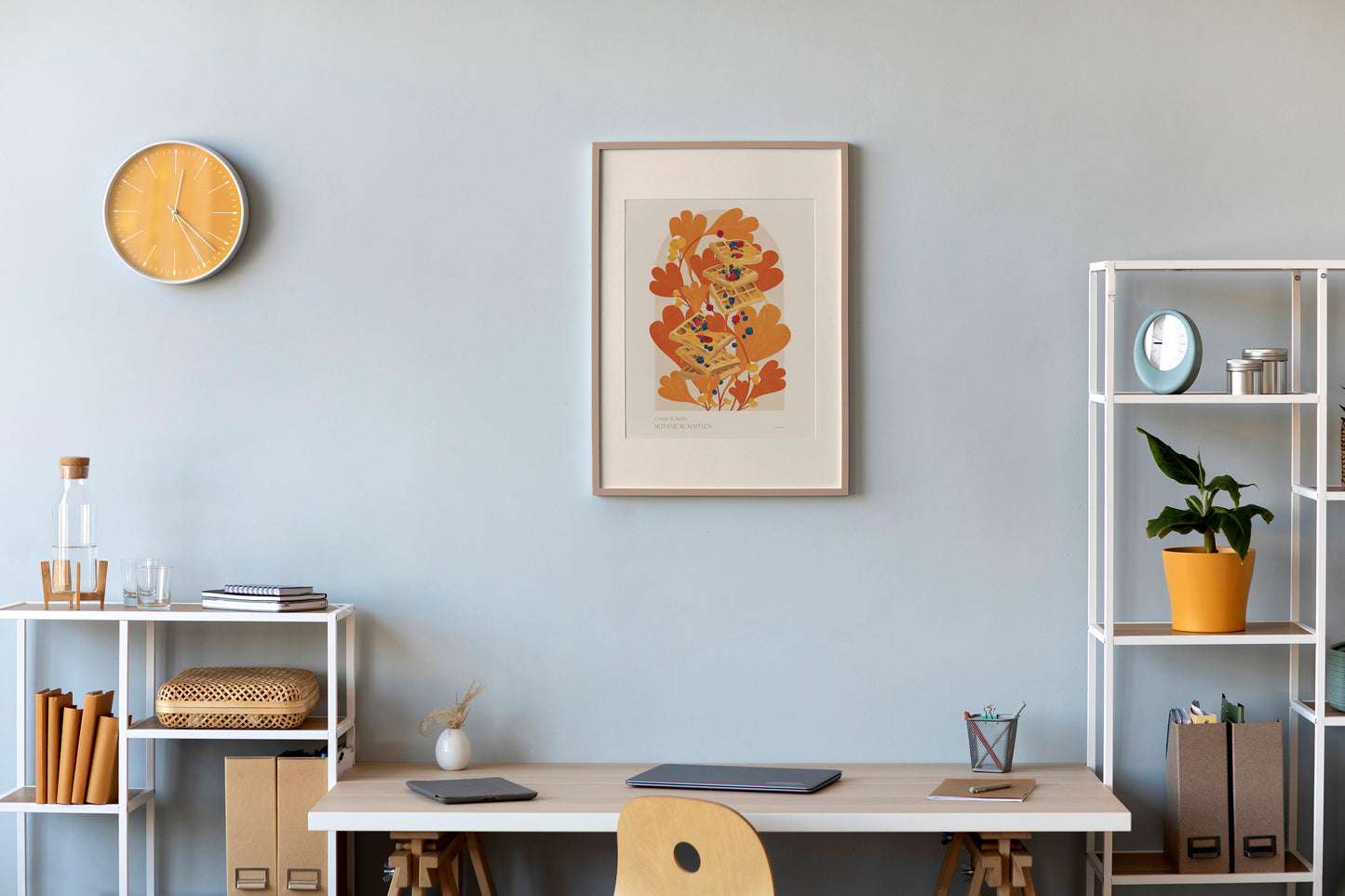 Botanical vintage waffles poster for modern kitchen and bedroom decor Printable wall art INSTANT DOWNLOAD digital poster