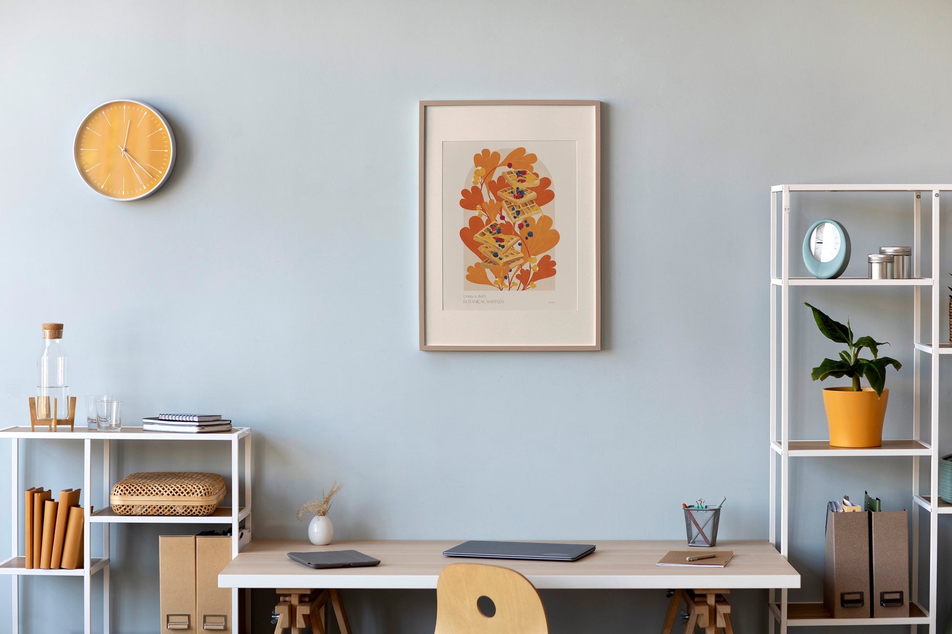 Botanical vintage waffles poster for modern kitchen and bedroom decor Printable wall art INSTANT DOWNLOAD digital poster