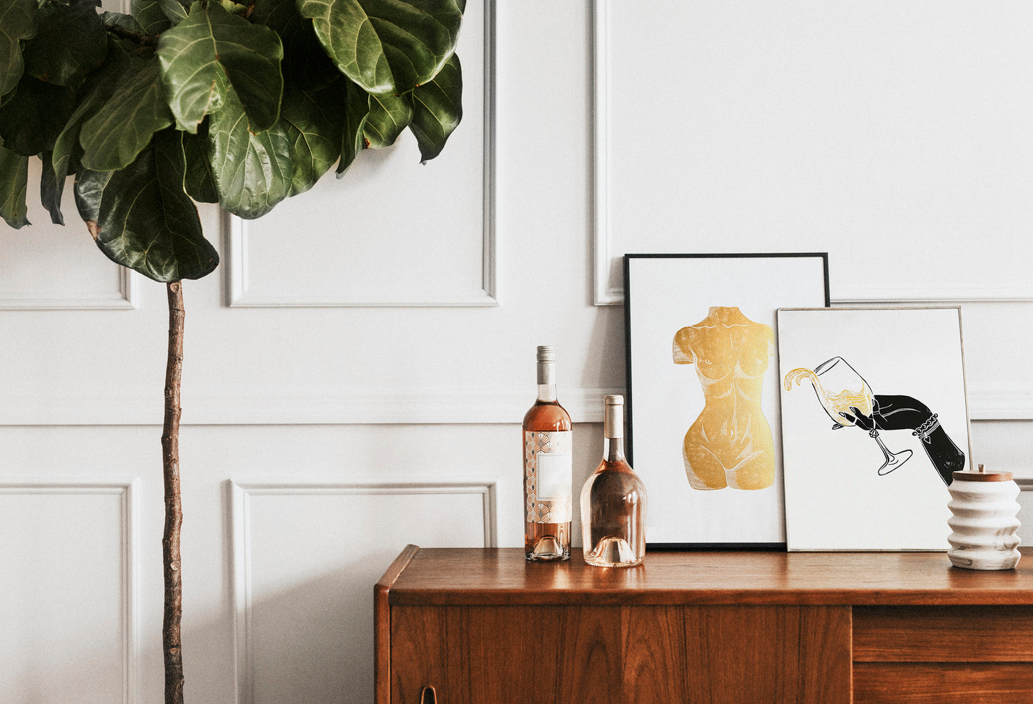 Black woman hand with glass of white gold wine Linocut print for New home gift UNFRAMED / lino print, linogravure, original artwork, relief print, printmaking / alcohol drink art, for dining room, living room and modern kitchen wall art and decor