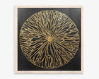 Black and gold abstract flower Linocut print for New home gift UNFRAMED