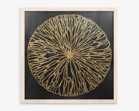 Black and gold abstract flower Linocut print for New home gift UNFRAMED for Japandi wall art / Wabi sabi wall decor / living room and bedroom decor