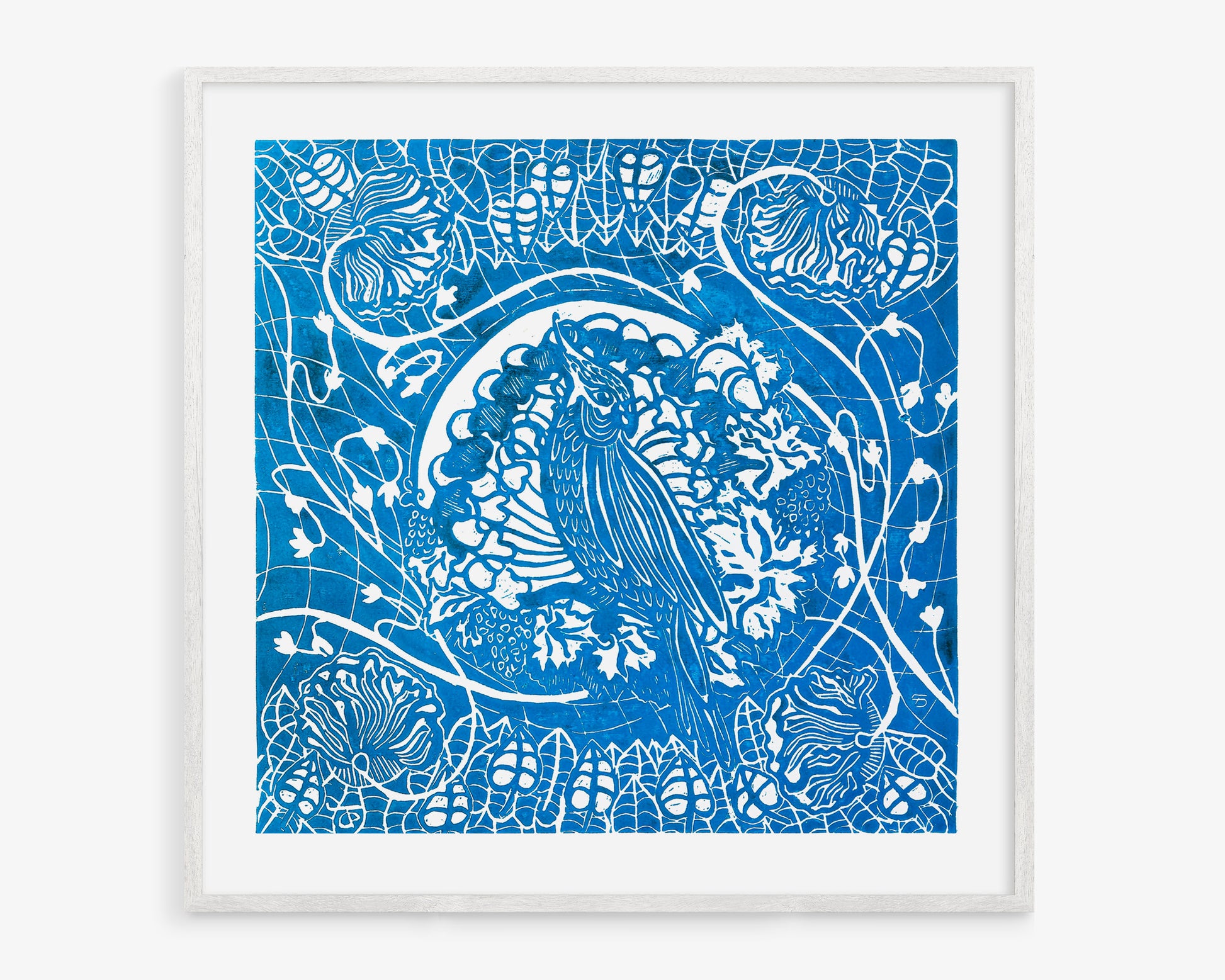 Lino print Linogravure Linocut print Cockatiel parrot art Flower wall art Original artwork Botanical print Nature lover gift art nouveau artwork Large floral decor Light blue parrot Bedroom wall decor	Printmaking relief Handmade Kids room Living room Workspace Bedroom decor New first home gift decoration acssessories