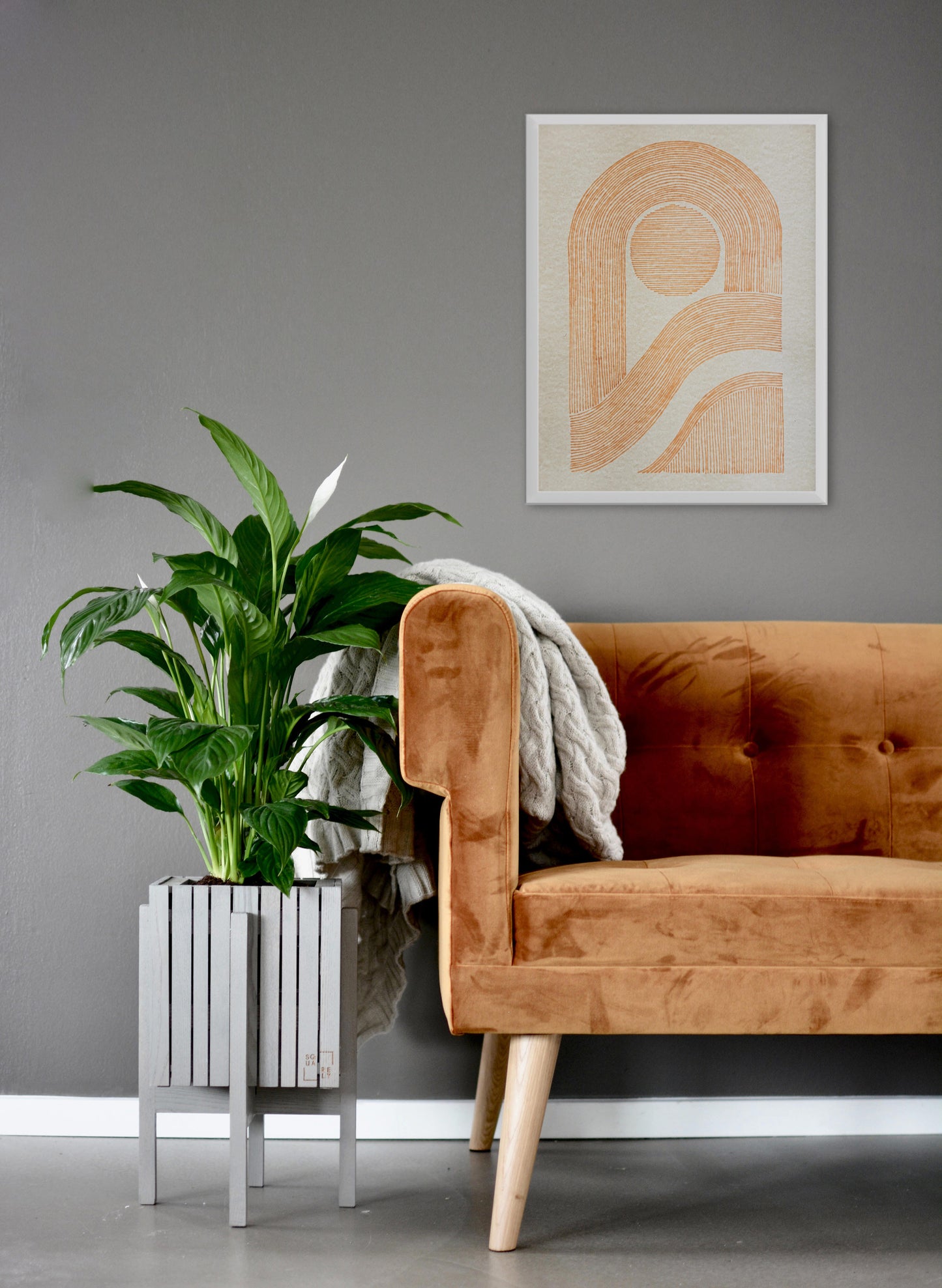 №3 Unique beige or black and white Geometric abstract line shapes artwork for New home gift UNFRAMED for living room, or bedroom original artwork