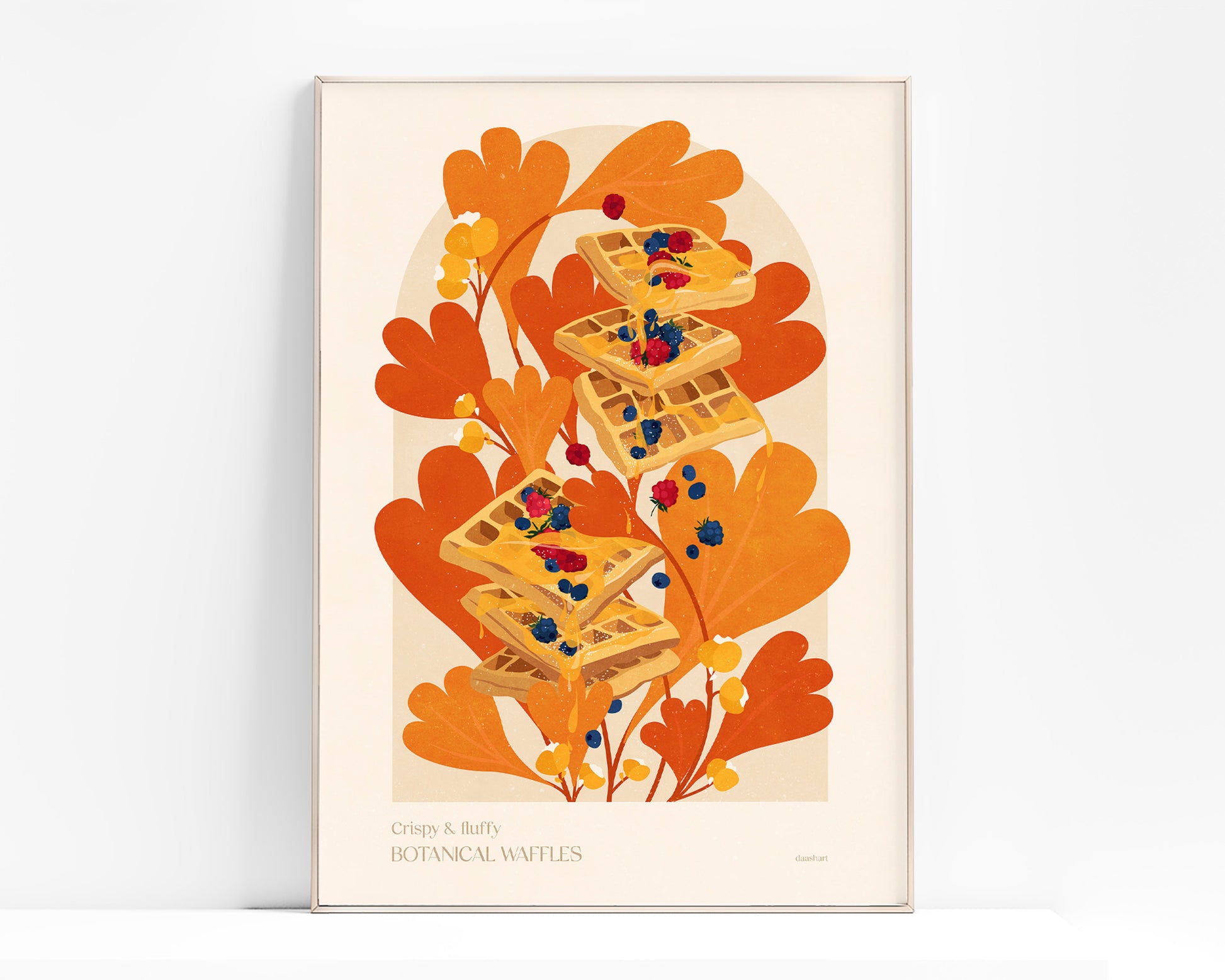 Botanical vintage waffles poster for Modern kitchen INSTANT DOWNLOAD