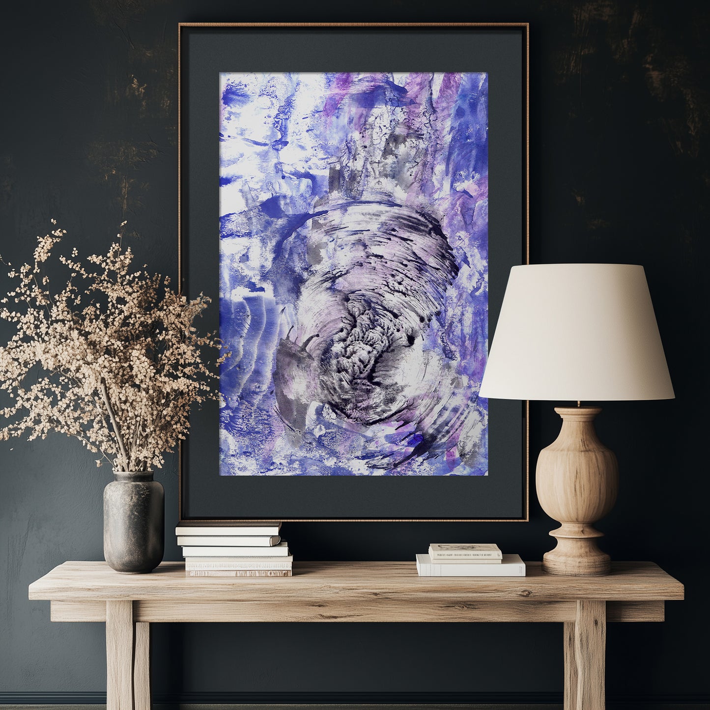 Black blue and purple abstract monotype «Textured Impressions II» wall poster, new home gift, home gift unique, self gift, house warming gift, housewarming gift, thank you gift, heirloom gift, long distance gift, gift for husband, thinking of you gift, new job gift, girlfriend gift, gift for boyfriend, gift for her friend, anniversary gift, teacher appreciation gift, easter gift, grandma gift