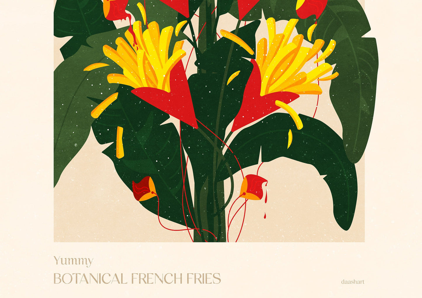 French fries digital illustration details