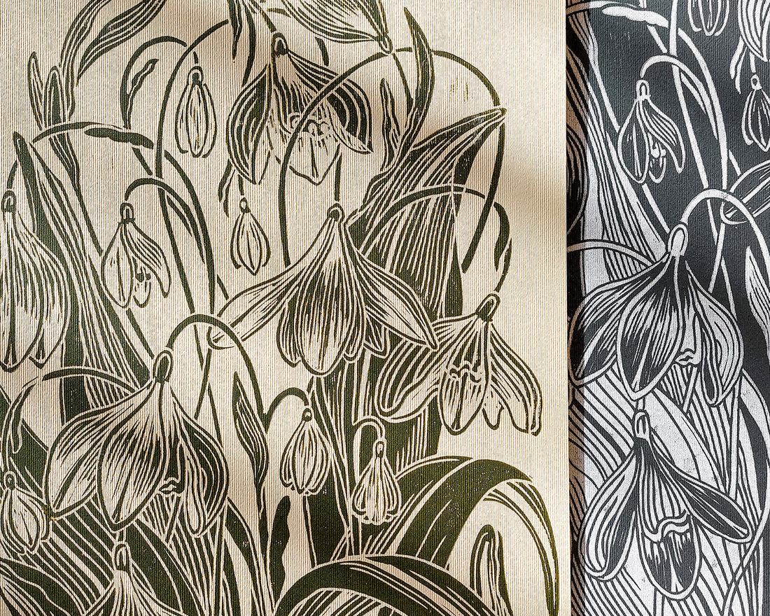 Creating a snowdrop flowers linocut: A Step-by-Step Guide