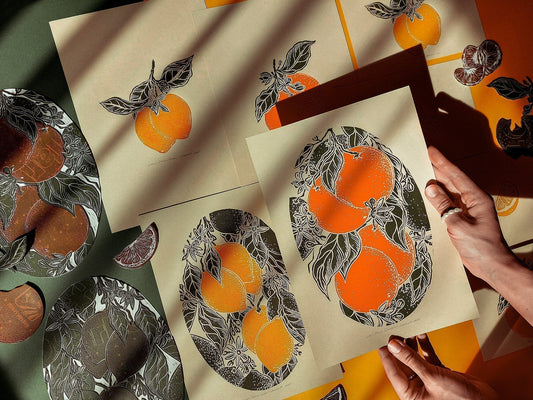 Citrus inspiration: linocut prints that bring eternal summer into your home