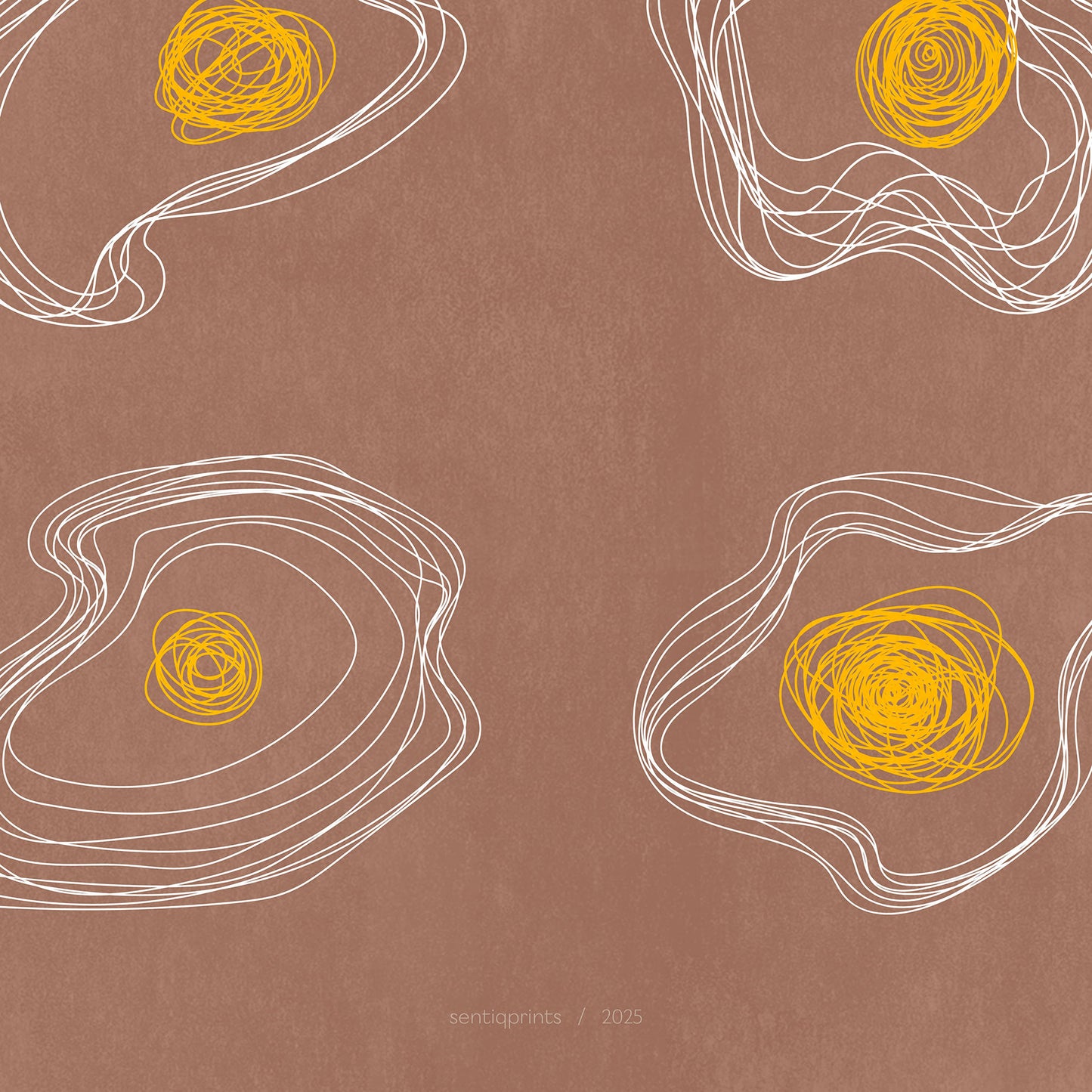 Trendy mocha mousse abstract lines eggs Printable wall art poster