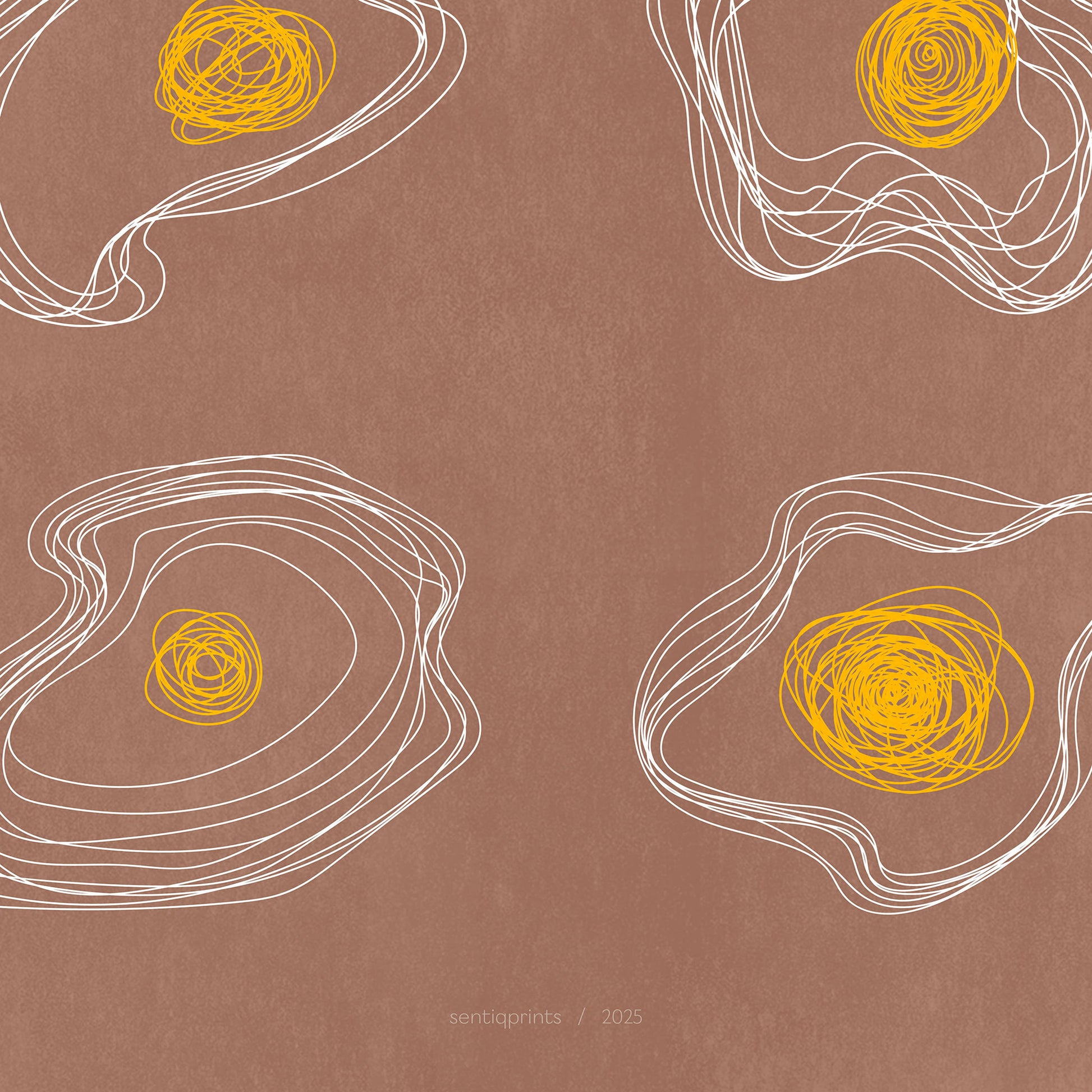Trendy mocha mousse abstract lines eggs Printable wall art poster