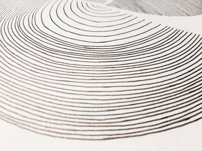 Details №3 Unique black and white paper «Geometric Symphony» Abstract line drawing shapes artwork