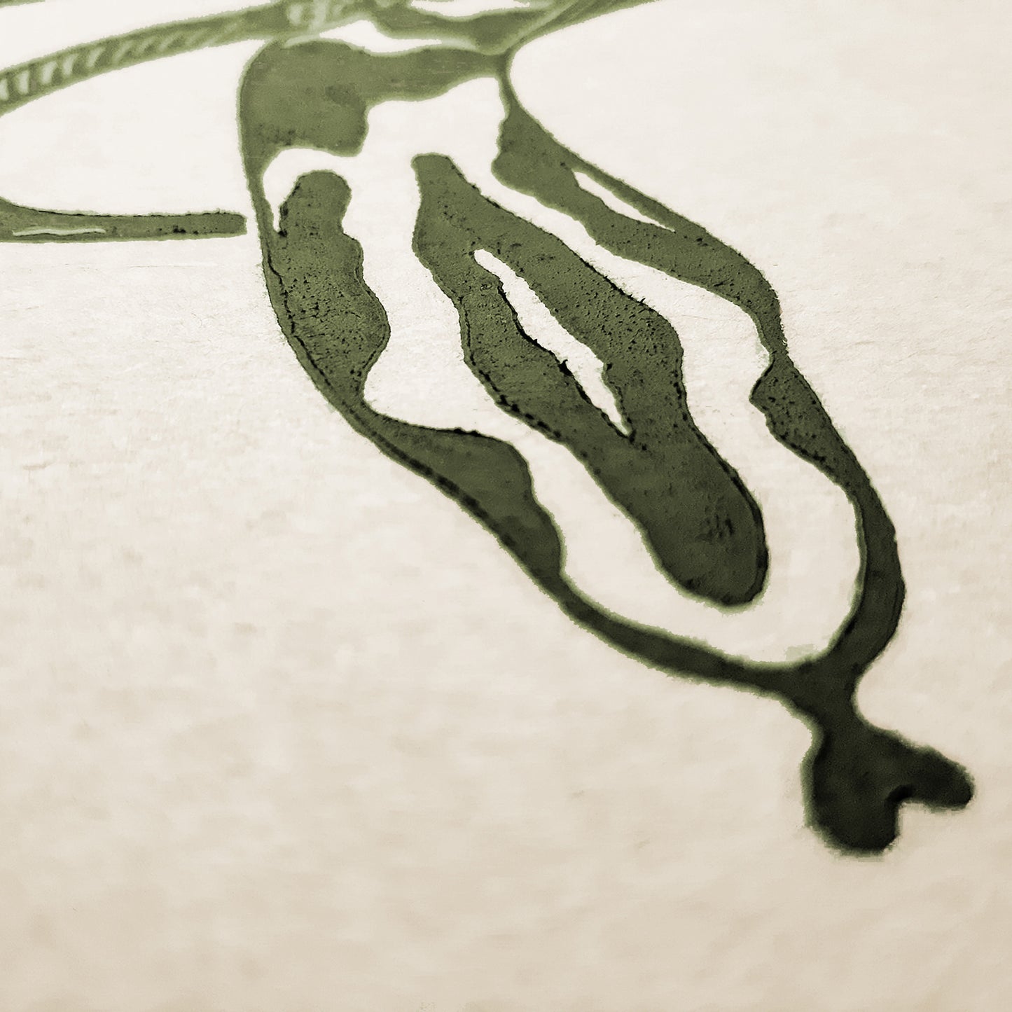 sage green color tattoo snakes large linocut print rustic linogravure original artwork living room hallway wall reading nook wilderkind forestcore self gift man cave decor english cottage art