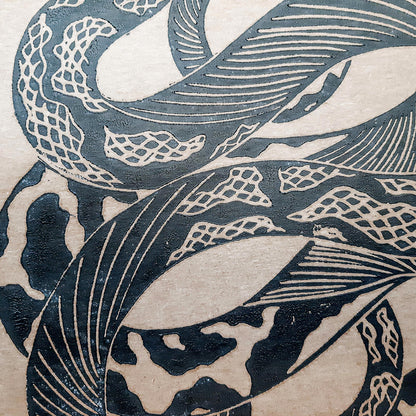 vintage retro  antique tattoo snakes linocut print original artwork living room wall art bedroom wall decor boho wall art lino relief printmaking home office decor self gift linogravure one of a  kind
realtor closing gift, Printmaking art, original illustration, hallway wall art, original artwork, one of a kind, office wall decor, family room, nurse gift, niece gift from aunt, new mom gift, new job gift, New home gift, foyer, new grandma gift, new apartment housewarming gift, new apartment gift, staircase 