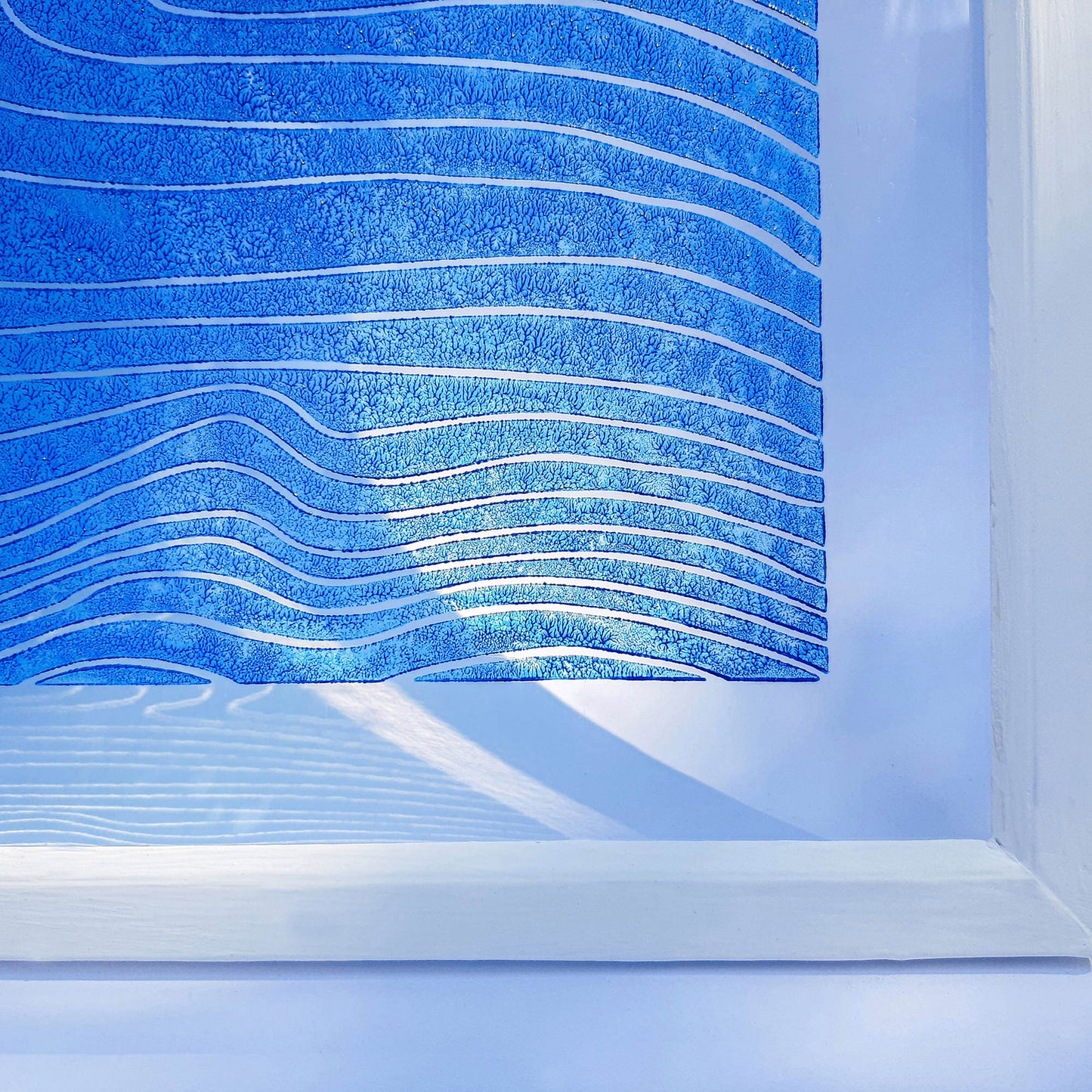 blue water relief flexible plexiglass linocut print original artwork japanese wall art nautical decor mid century modern bathroom lino printmaking abstract 
wall hanging, hand carved, unique trendy, thank you gift boss, teacher appreciation gift, powder room, creative studio wall art, treat yourself, Summer wall art, large wall art, sister in law gift, self gift, rustic artwork, scandinavian artwork, retirement gift, realtor closing gift, primary bedroom, Relief handprint, one of a kind, half bath wall art