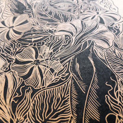 Black craft Cottagecore Body Human Parts Woman Eye Hand Lips Nose Bellflower Linocut Print Original Artwork Color Year 2025 Mocha Mousse Flower Wall Art 
gift for the home, gift for best friend, female, foraged wall art, Floral wall art, Farmhouse wall decor, farm kitchen wall art, entryway wall art, dorm room decor, diy gift, Dining Room Decor, daughter in law gift, cottagecore wall art, cottage core, Botanical decor, Block print, Bedroom wall art, bathroom print, aunt gift, Aesthetic wall art, chateaucore