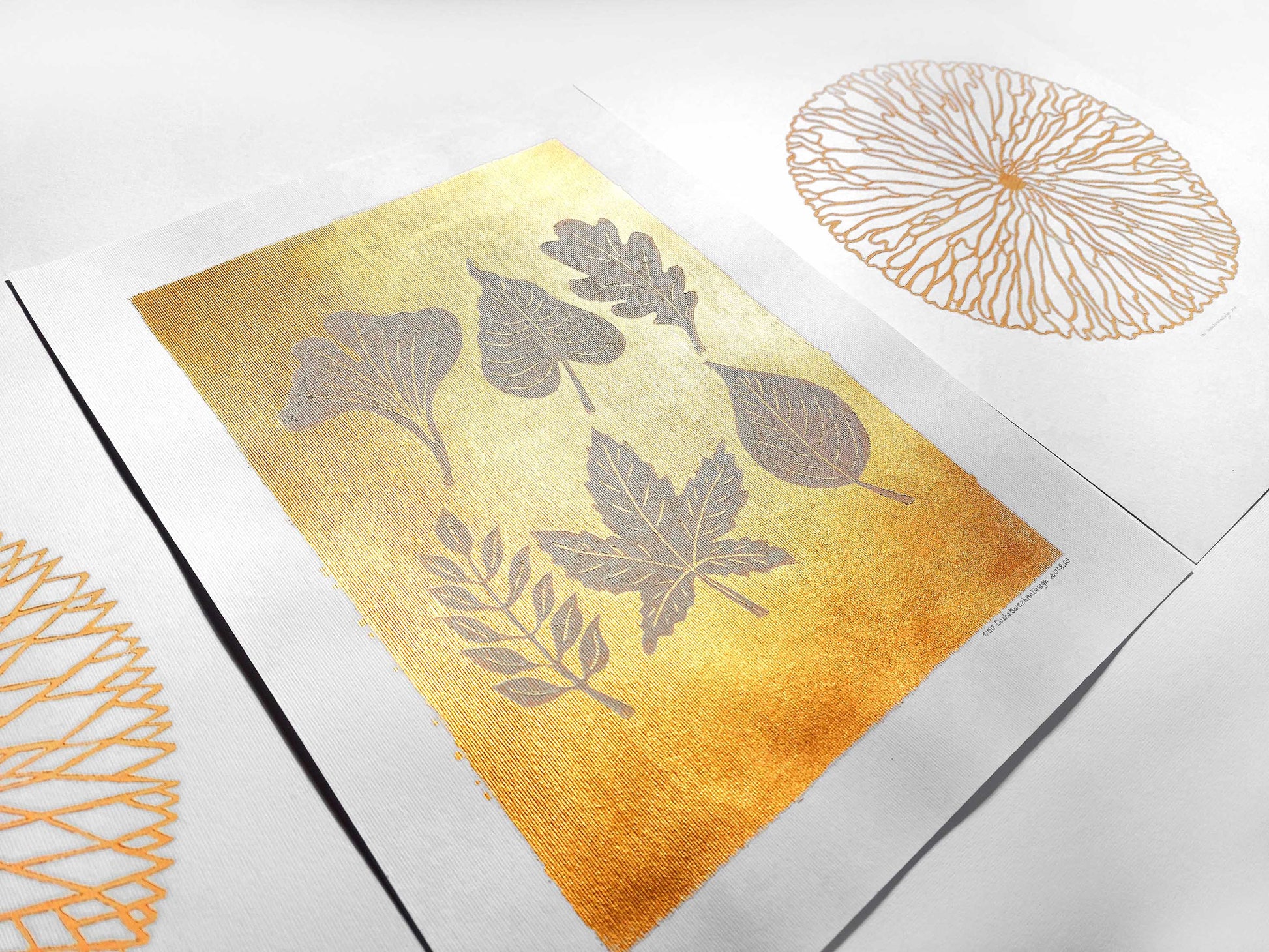 Gallery wall set of 3 Autumn leaves and Abstract flower Linocut print for Nature lover gift UNFRAMED / Gallery wall set of 2 Brown gold orange leaves Botanical linocut print Nature lover gift UNFRAMED / original artwork, relief print, printmaking art, lino print, linogravure, handmade wall art, new home gift, farmhouse decor, houswarming gift, living room wall art, dining room art, farm kitchen art, bedroom wall decor, autumn art, fall wall art, seasonal wall decor, aesthetic wall art