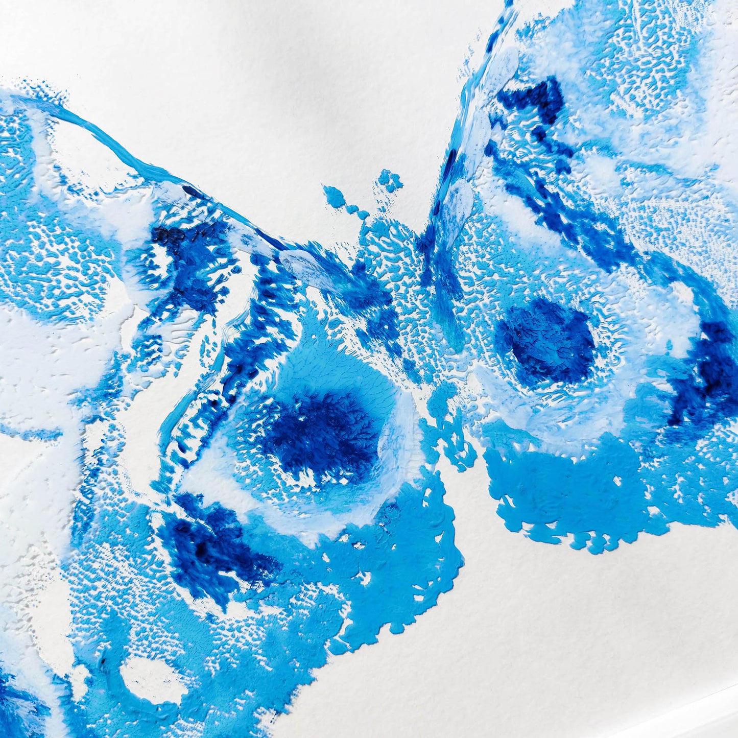 Blue White flexible plexiglass acrylic blue ink abstract butterfly large monotype print fine winter wall art staircase decor new beginnings gift one of a kind original artwork 
wall hanging, hand carved, unique trendy, thank you gift boss, teacher appreciation gift, powder room, creative studio wall art, treat yourself, Summer wall art, large wall art, sister in law gift, self gift, rustic artwork, scandinavian artwork, retirement gift, realtor closing gift, primary bedroom, Relief handprint, one of a kind