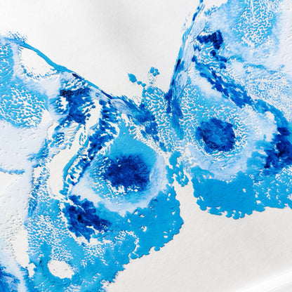 Blue White flexible plexiglass acrylic blue ink abstract butterfly large monotype print fine winter wall art staircase decor new beginnings gift one of a kind original artwork 
wall hanging, hand carved, unique trendy, thank you gift boss, teacher appreciation gift, powder room, creative studio wall art, treat yourself, Summer wall art, large wall art, sister in law gift, self gift, rustic artwork, scandinavian artwork, retirement gift, realtor closing gift, primary bedroom, Relief handprint, one of a kind