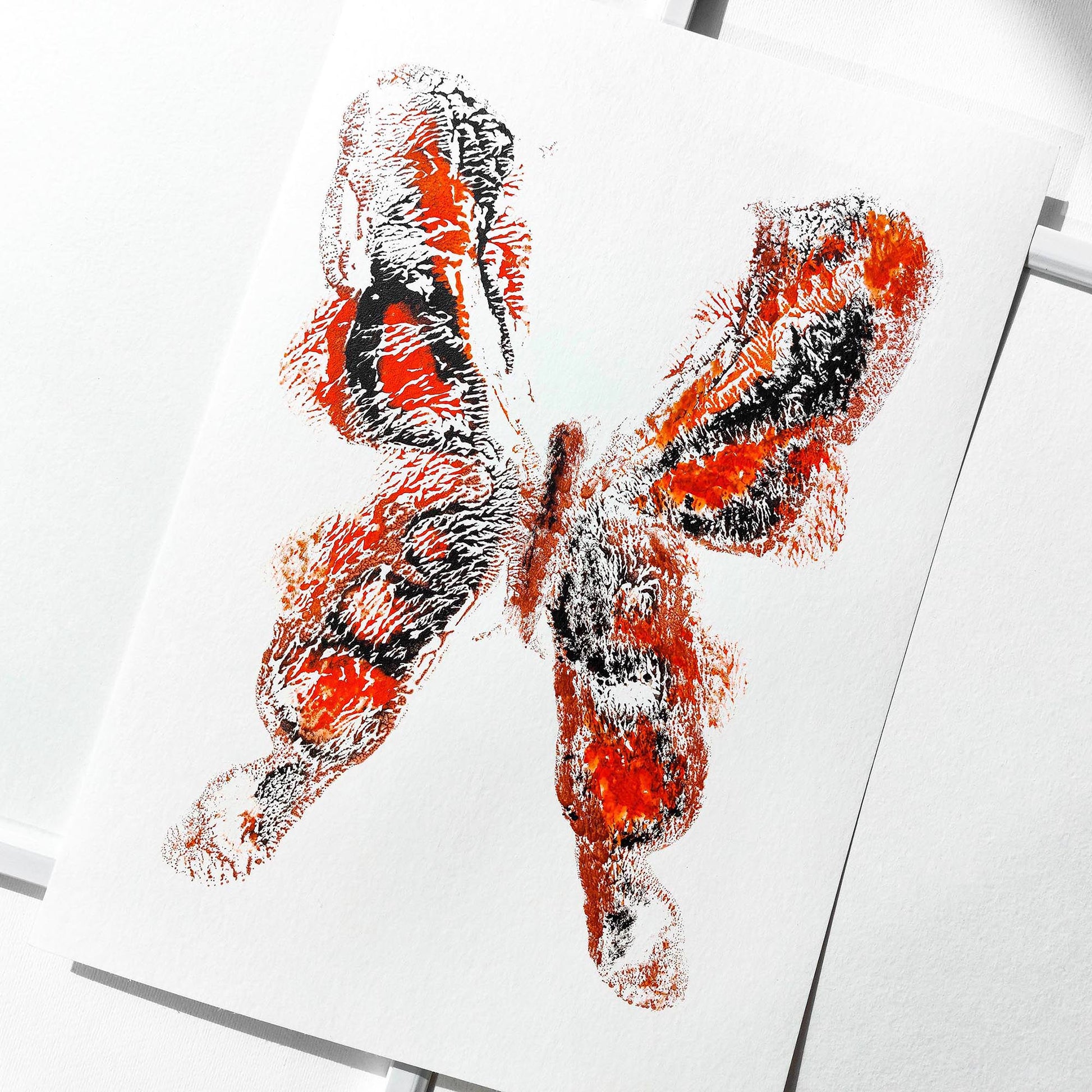 Red black abstract butterfly monotype print nordic minimalist relief acrylic original artwork handprint contemporary insect office meditation one of a kind reading nook study room wall art mindfulness decor mother gift ideas printmaking living room monoprint master bedroom entryway unique Present xmas boho classical style bohemian decoration dopamine eclectic scandinavian textured trendy aesthetic apartment housewarming dining heilroom laundry hostess mom mother grandmother sister daughter aunt