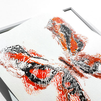 Red black abstract butterfly monotype print nordic minimalist relief acrylic original artwork handprint contemporary insect office meditation one of a kind 
long distance gift, living room wall art, laundry room decor Housewarming gift, Minimal Decor, Thankful Wall Decor hostess gift, home gift unique, Gift to Say Thanks, heirloom gift, heilroom wall decor, thoughtful teacher gift, handmade gift for women, unique, handmade gift for the home, grandmother gift, grandma gift, going away gift 
