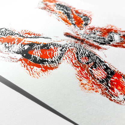 Red black abstract butterfly monotype print nordic minimalist relief acrylic original artwork handprint contemporary insect office meditation one of a kind reading nook study room wall art mindfulness decor mother gift ideas printmaking living room monoprint master bedroom entryway unique Present xmas boho classical style bohemian decoration dopamine eclectic scandinavian textured trendy aesthetic apartment housewarming dining heilroom laundry hostess mom mother grandmother sister daughter aunt