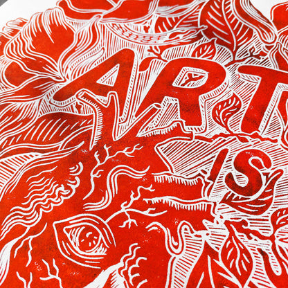 Red white art is in your heart inspirational phrase emotional quote large linocut print botanical lino magnolia flowers home office decor man cave decor sister unique gift relief linogravure monoprint tattoo
Living room wall art, Linoleum print, Linogravure, mudroom, home theater decor, Linocut print, Lino print, dopamine, craft room organization, laundry room decor, kitchen wall art, Entryway illustration print, Housewarming gift, guest bedroom, hostess gift, home gift unique, heirloom gift, handmade gift