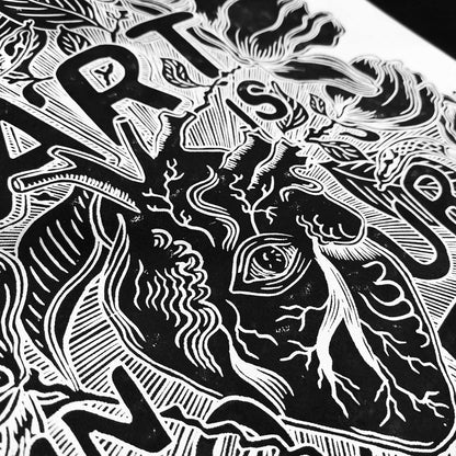 Black white art is in your heart inspirational phrase emotional quote large linocut print botanical lino magnolia flowers home office decor man cave decor sister unique gift relief linogravure monoprint tattoo
 hand carved, wall hanging, unique Vintage art, unique wall art, trendy wall art, thank you gift boss, teacher appreciation gift, master bedroom, Summer wall art, large wall art, sister in law gift, shelf decor, self gift, rustic artwork, Retro scandinavian artwork, handprint, retirement gift, Relief