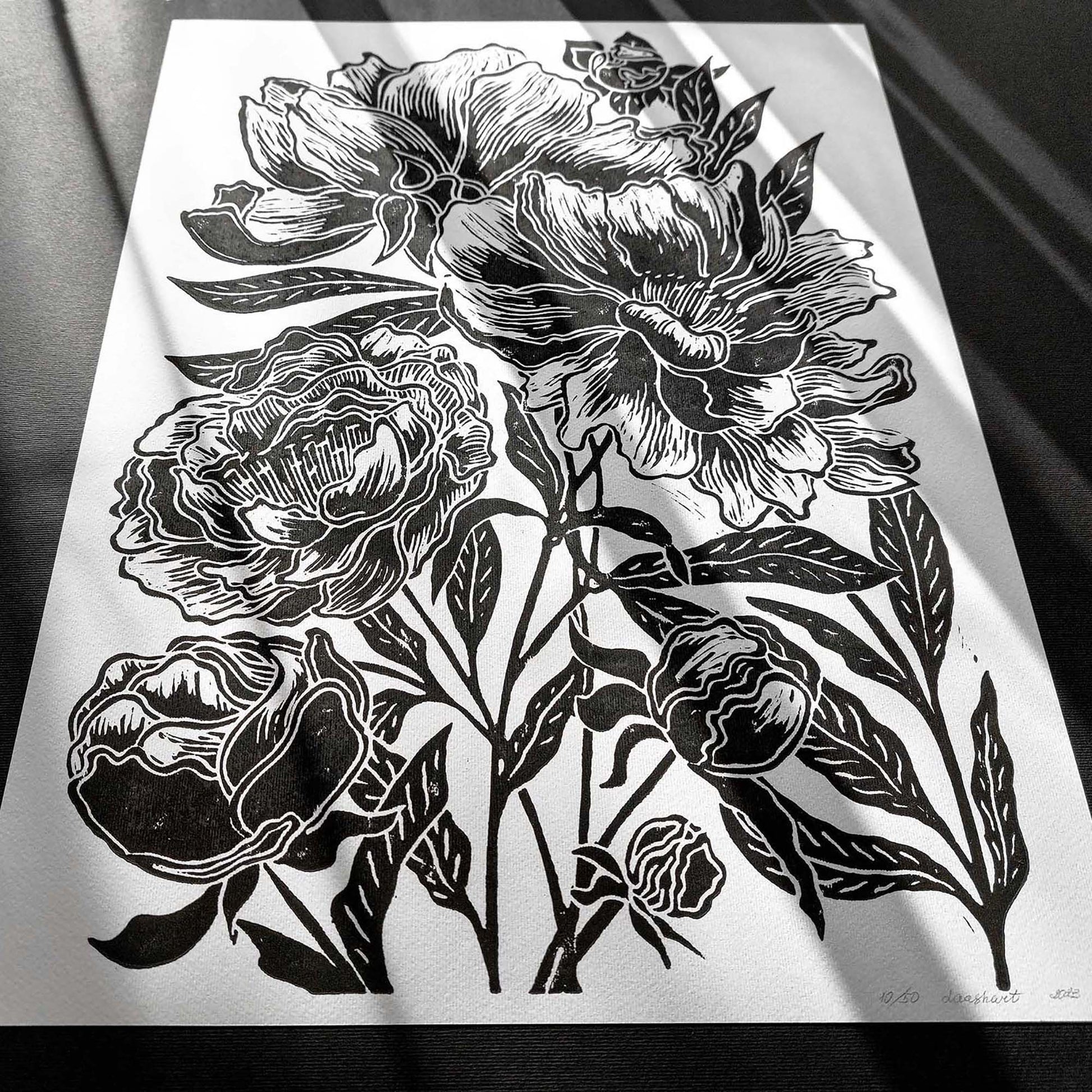 Black peony flowers Linocut print Peonies wall art decor Linogravure, Lino print going away gift for coworker, godparent gift, godmother gift, girlfriend gift, gift for the home, gift for best friend, female, foraged wall art, Floral wall art, Farmhouse wall decor, farm kitchen wall art, entryway wall art, dorm room decor, diy gift, Dining Room Decor, daughter in law gift, cottagecore wall art, cottage core, Botanical decor, Block print, Bedroom wall art, bathroom print, aunt gift, Aesthetic wall art