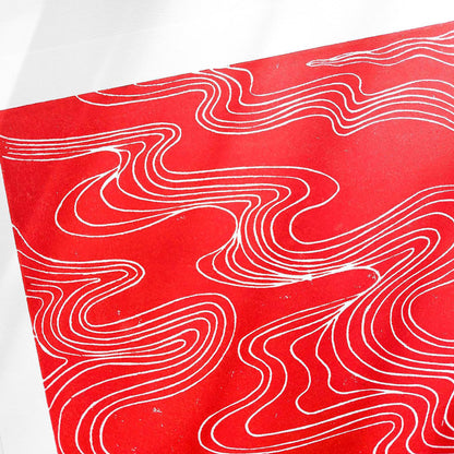 Red Abstract Japanese Cloud Linocut Print Original Artwork Printmaking Modern Living Contemporary Bedroom Home Gift Minimal Holiday Decor One of a kind Linoleum print, Linogravure, Linocut print, Lino print, dopamine, laundry room decor, kitchen wall art, illustration print, Housewarming gift, hostess gift, home gift unique, heirloom gift, handmade gift for women, handmade gift for the home, grandmother gift, grandma gift, going away gift for coworker, godparent gift, godmother gift, girlfriend gift