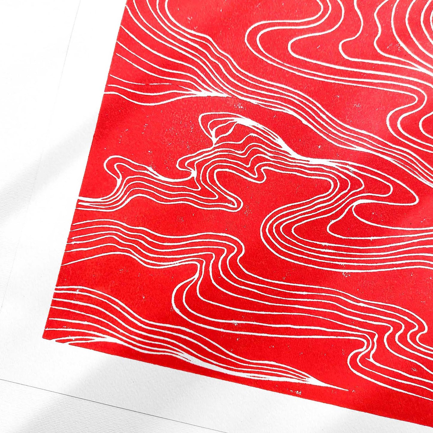 Red Abstract Japanese Cloud Linocut Print Original Artwork Printmaking Modern Living Contemporary Bedroom Home Gift Minimal Holiday Decor One of a kind original artwork, one of a kind, office wall decor, nurse gift, niece gift from aunt, new mom gift, new job gift, New home gift, new grandma gift, new apartment housewarming gift, new apartment gift, nature print, eclectic, minimalist Nature original art, nature lover gift, mothers day gift ideas, mothers day gift from daughter, mothers day gift, mother