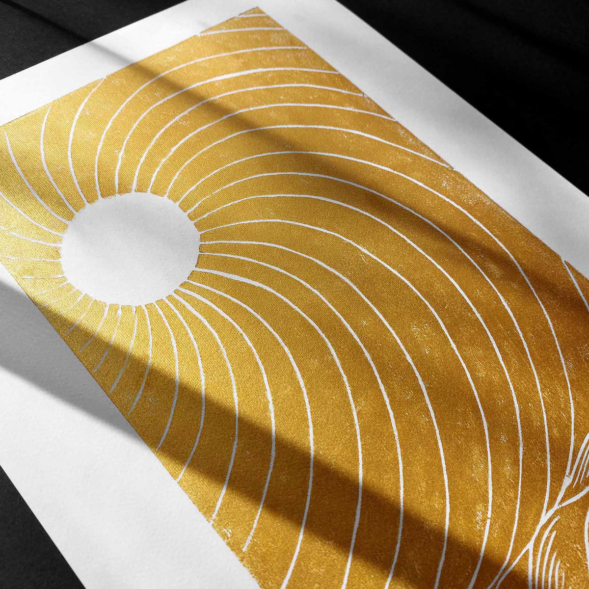 Gold classical Lino Sun sea Living room wall art Original artwork Linocut print japanese Mid century modern Rising sun Bedroom decor Gift hostess fall home autumn landscape mindful christmas minimalist printmaking bohemian linogravure abstract lines contemporary living block relief handprint decoration geometric unique dopamine eclectic scandinavian trendy aesthetic above bed man cave apartment housewarming dining room dorm entryway laundry office hostess mom mother fall thanksgiving mother