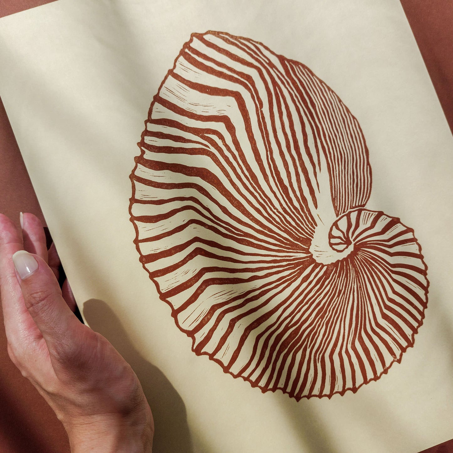 abstract earth tones beige brown sea shell large linocut print maritime living  summer wall art hampton decor bedroom original artwork classical style relief block island luxe lino linogravure Resortcore Tourist-Chic printmaking handprint midimalism, maritime living art, nautical, hampton, coastal
new apartment housewarming gift, new apartment gift, staircase wall art, eclectic, minimalist Nature original art, mindfulness nature lover gift, reading nook decor, mothers day gift ideas, mothers day gift