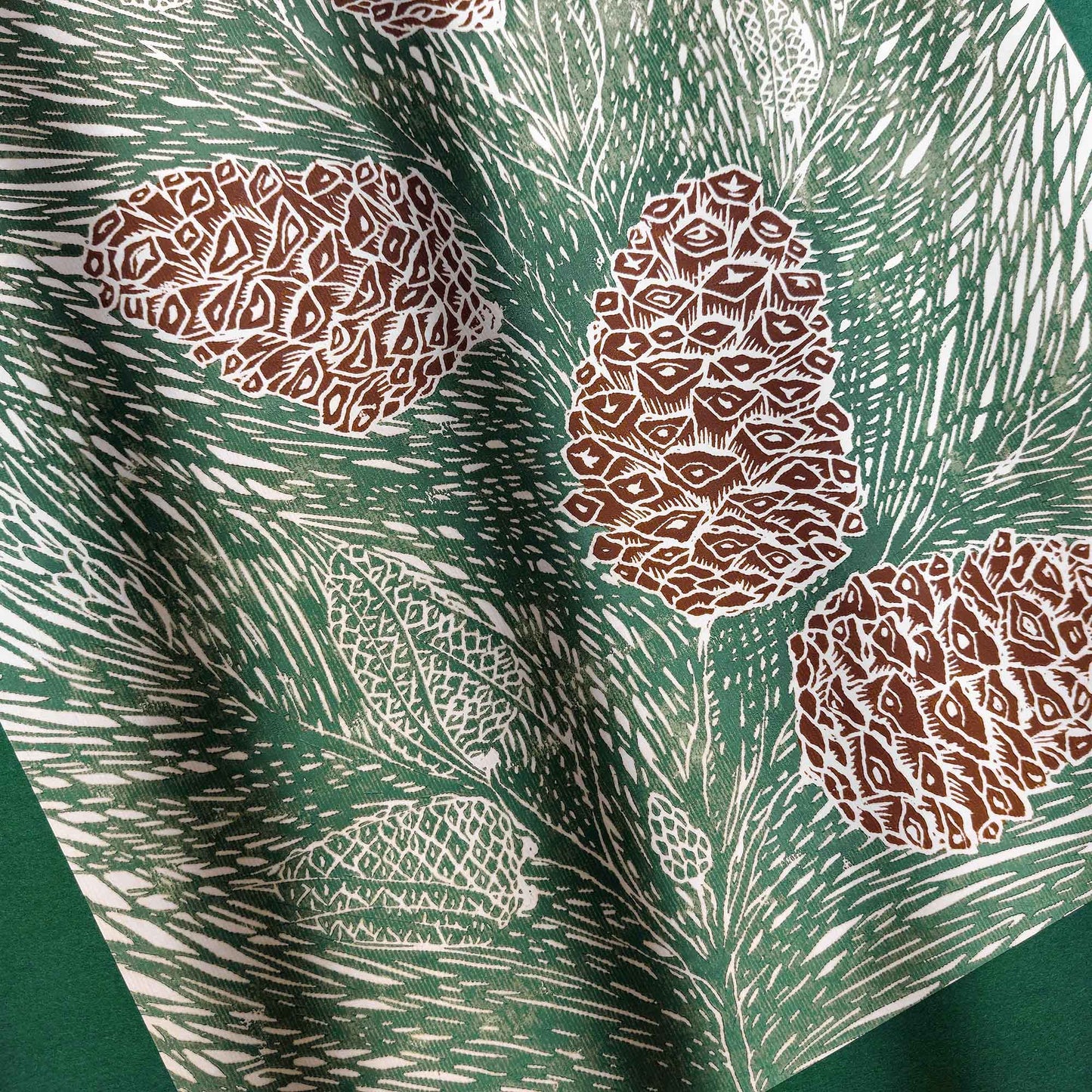 Retro Cottagecore Pine Autumn Sage Green Linocut Print Original Artwork Nature Foraged Pinecones Bedroom Wall Art Decor Christmas Self Gift
 Linocut print, Lino print, dopamine, craft room organization, laundry room decor, kitchen wall art, Entryway illustration print, Housewarming gift, guest bedroom, hostess gift, home gift unique, heirloom gift, handmade gift for women, handmade gift for the home, grandmother gift, grandma gift, going away gift for coworker, godparent gift, godmother gift, girlfriend gif